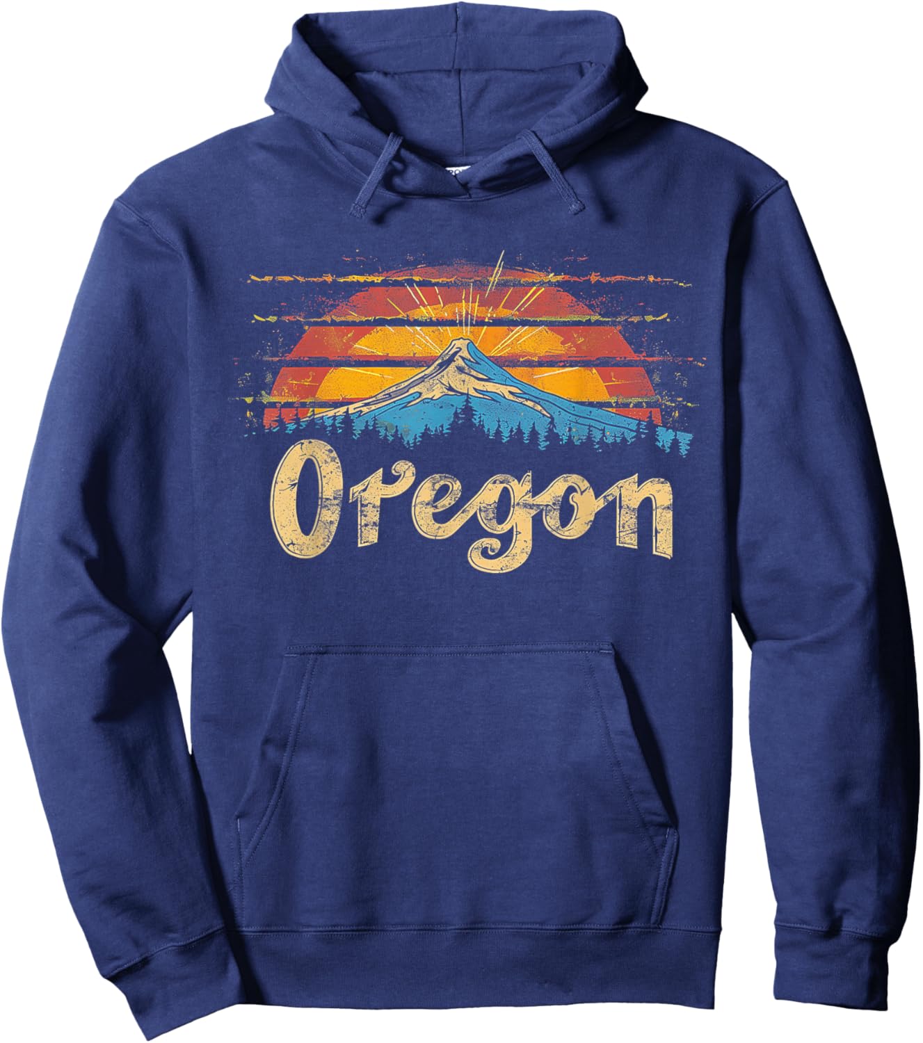 Oregon - Cool Funny Graphic Vintage Men Women Kids Retro Hoodie - Hoodie | Navy