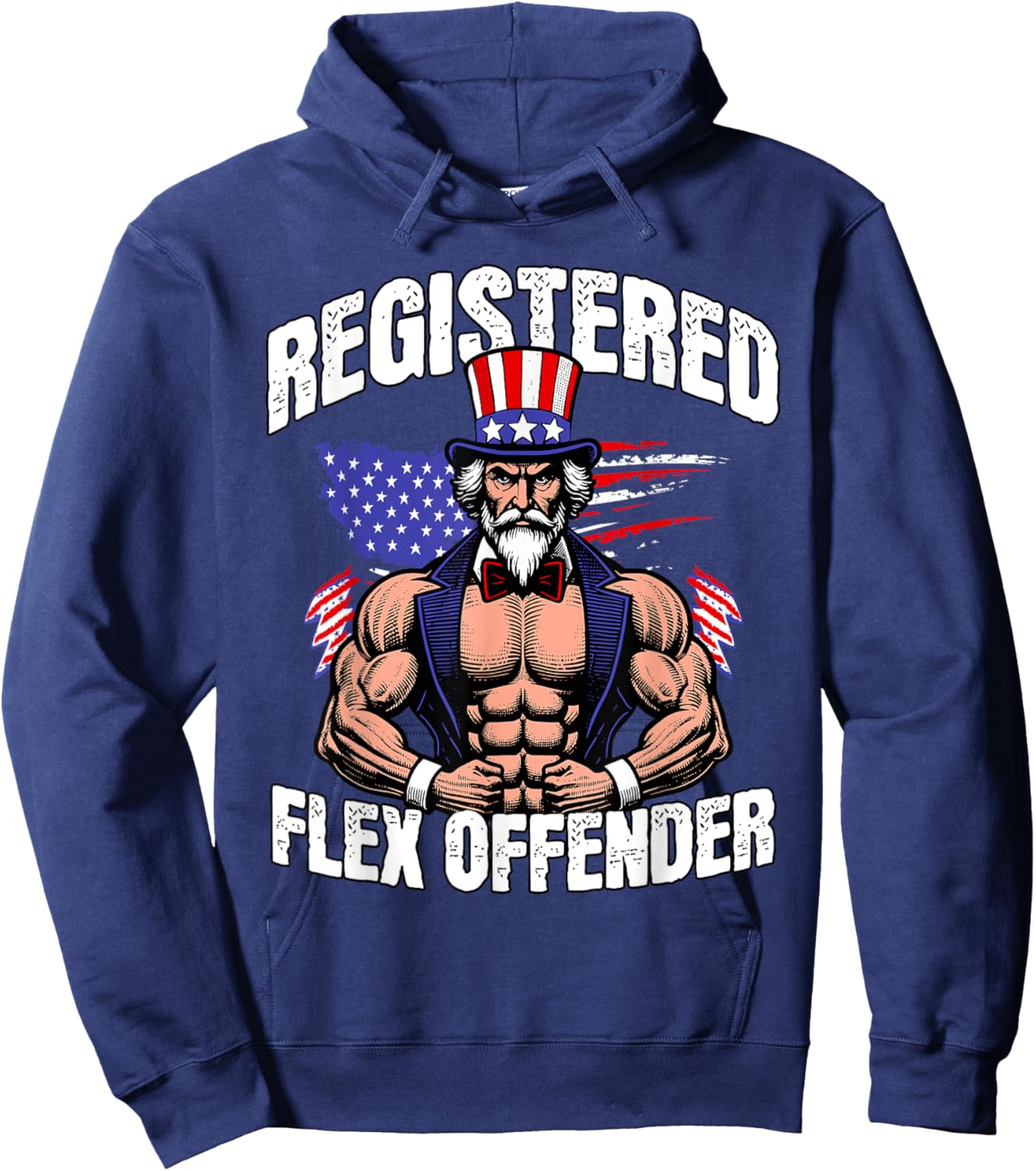 Registered Flex Offender Ironic Bodybuilder Meme Sigma Hoodie - Hoodie | Navy
