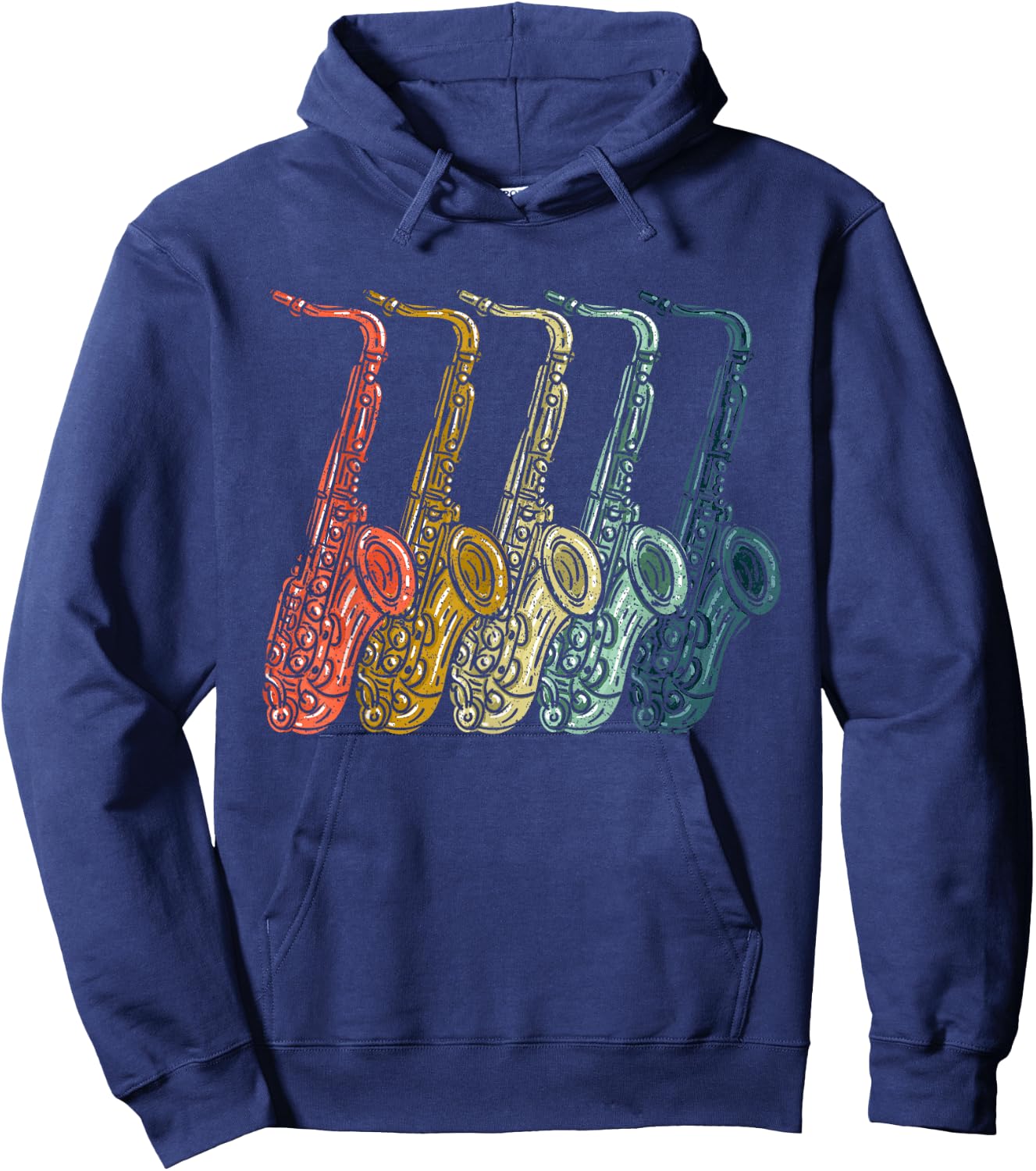 Vintage Saxophone Design Women Sax Lover Saxophonist Hoodie - Hoodie | Navy