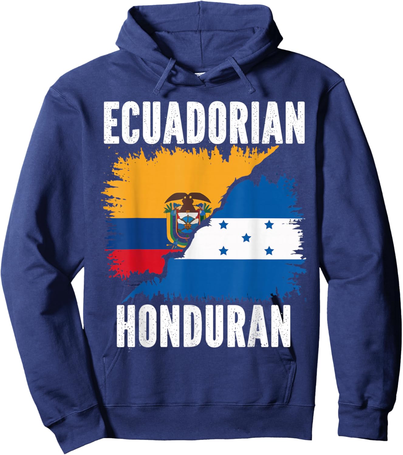 Half Honduran Half Ecuadorian Ecuador Flag Honduras Hoodie - Hoodie | Navy