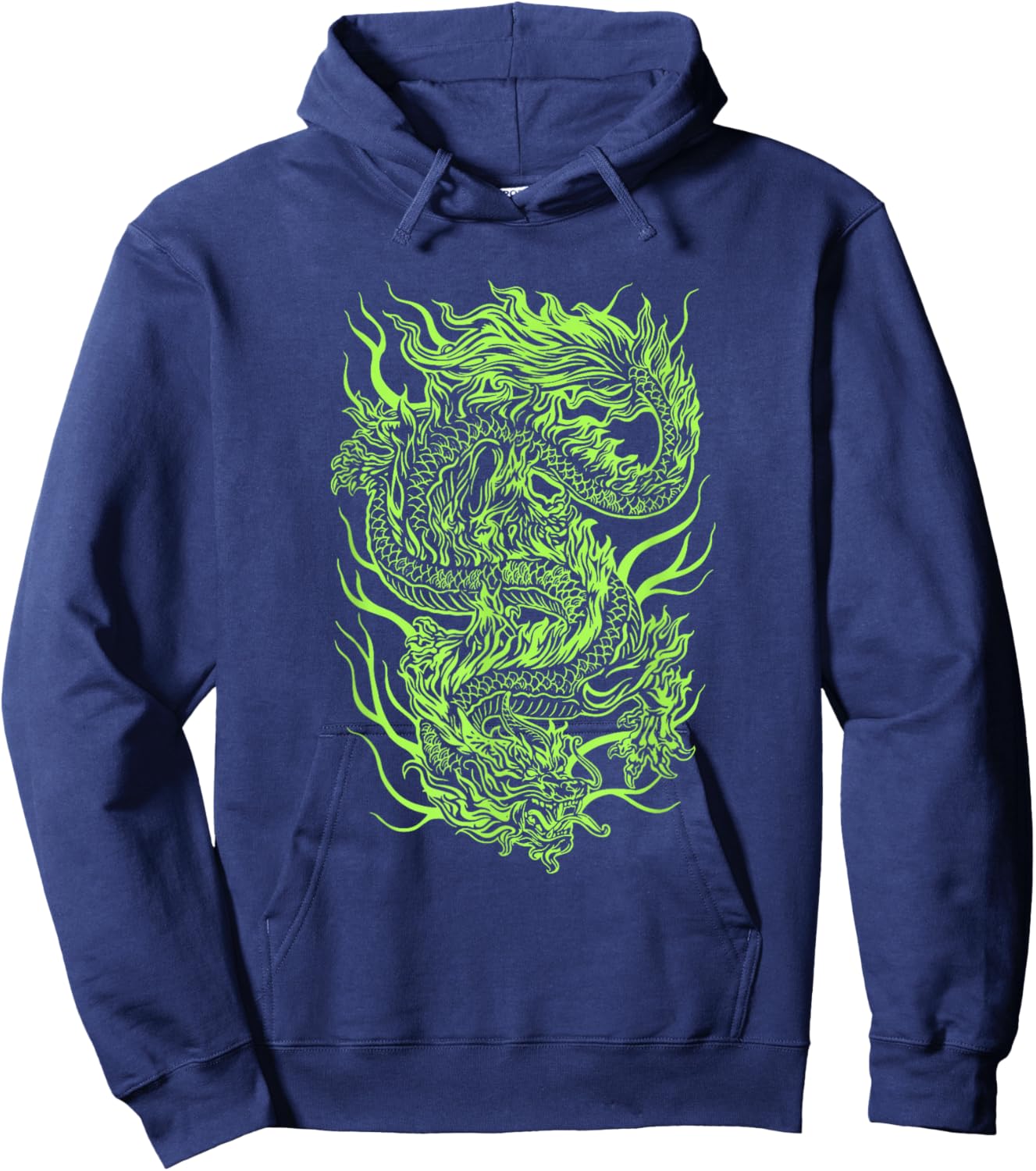 Green Chinese Dragon Grunge Aesthetic Egirl Teen Girls Women Hoodie - Hoodie | Navy