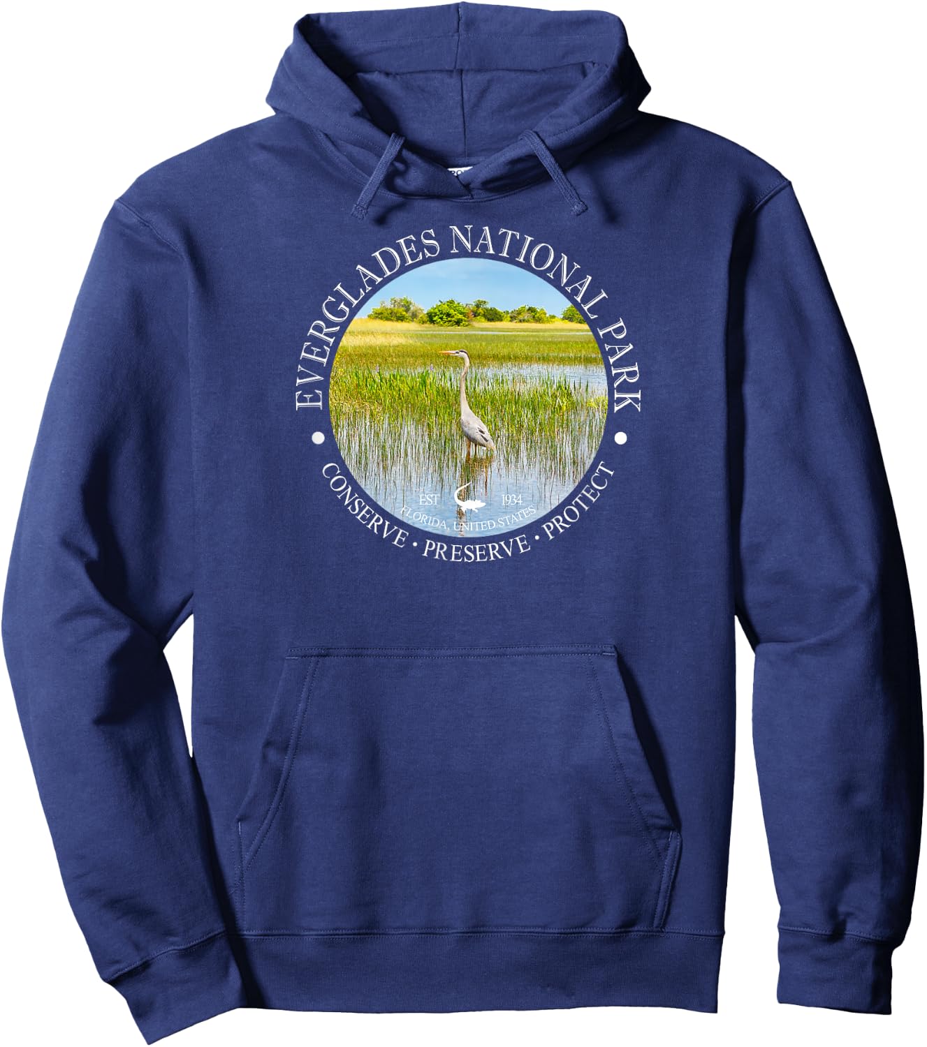 Heron Everglades National Park Conservation Gift Hoodie - Hoodie | Navy