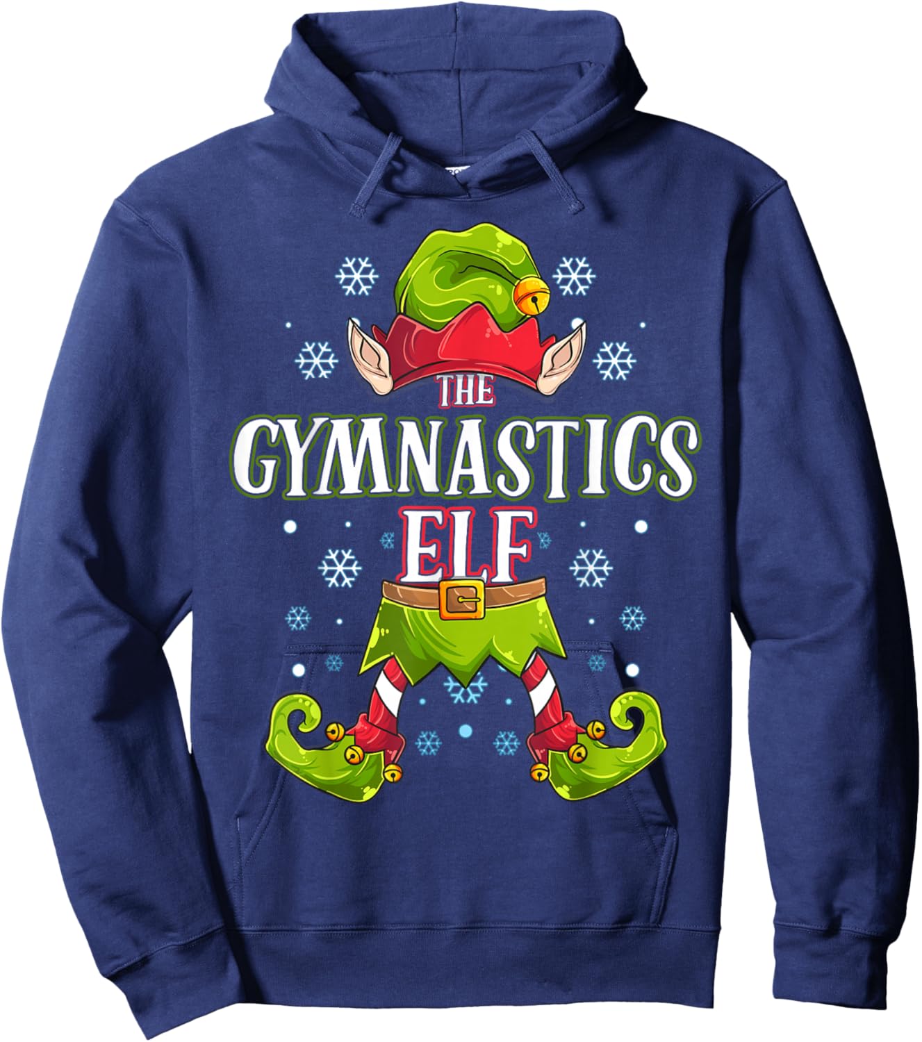 Gymnastics Elf Matching Family Group Christmas Party Hoodie - Hoodie | Navy