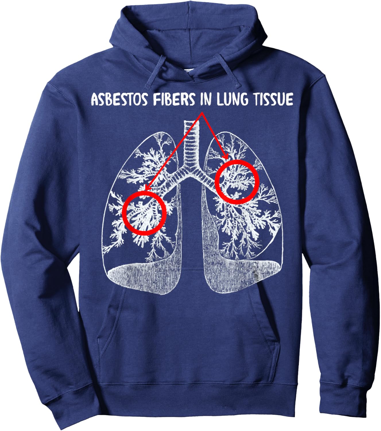 Asbestos Fibers In Lung Tissue, Respiratory Therapy For Lung Hoodie - Hoodie | Navy