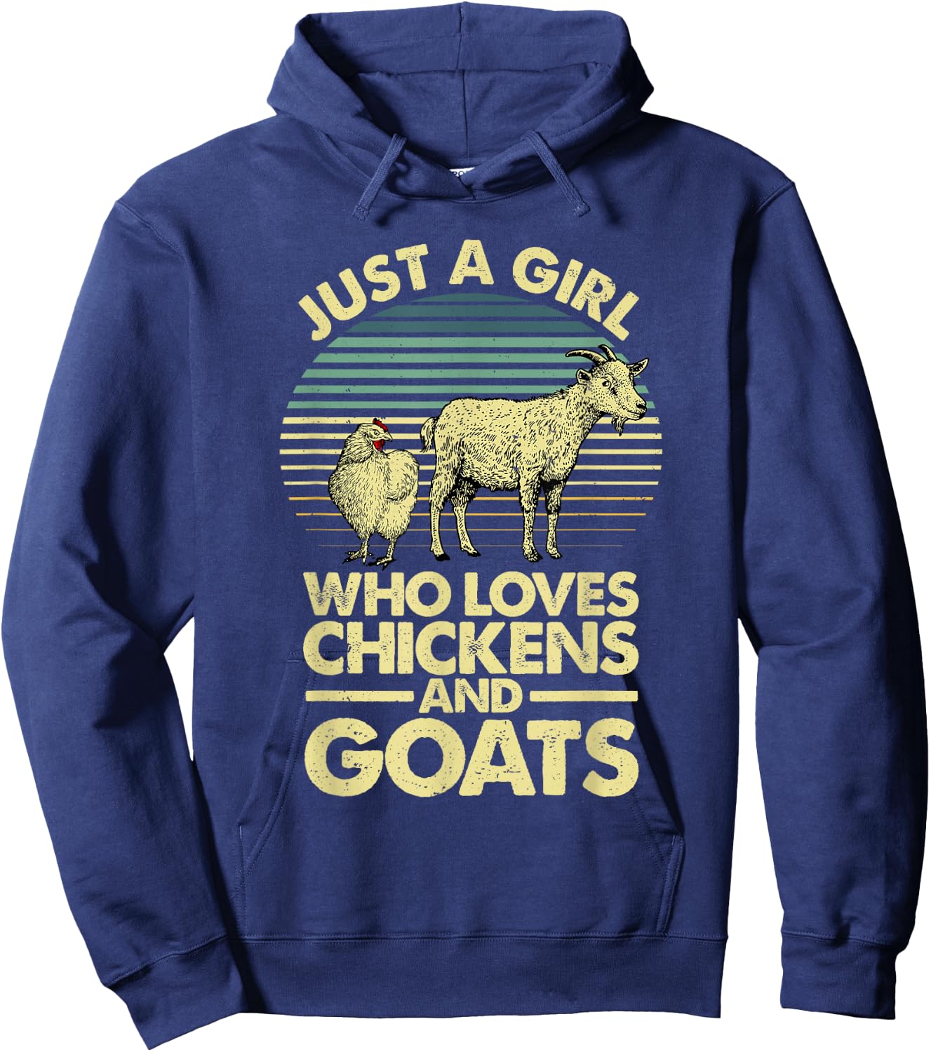 Cool Chicken Goat Girls Chicken Farmer Goat Lovers Hoodie - Hoodie | Navy