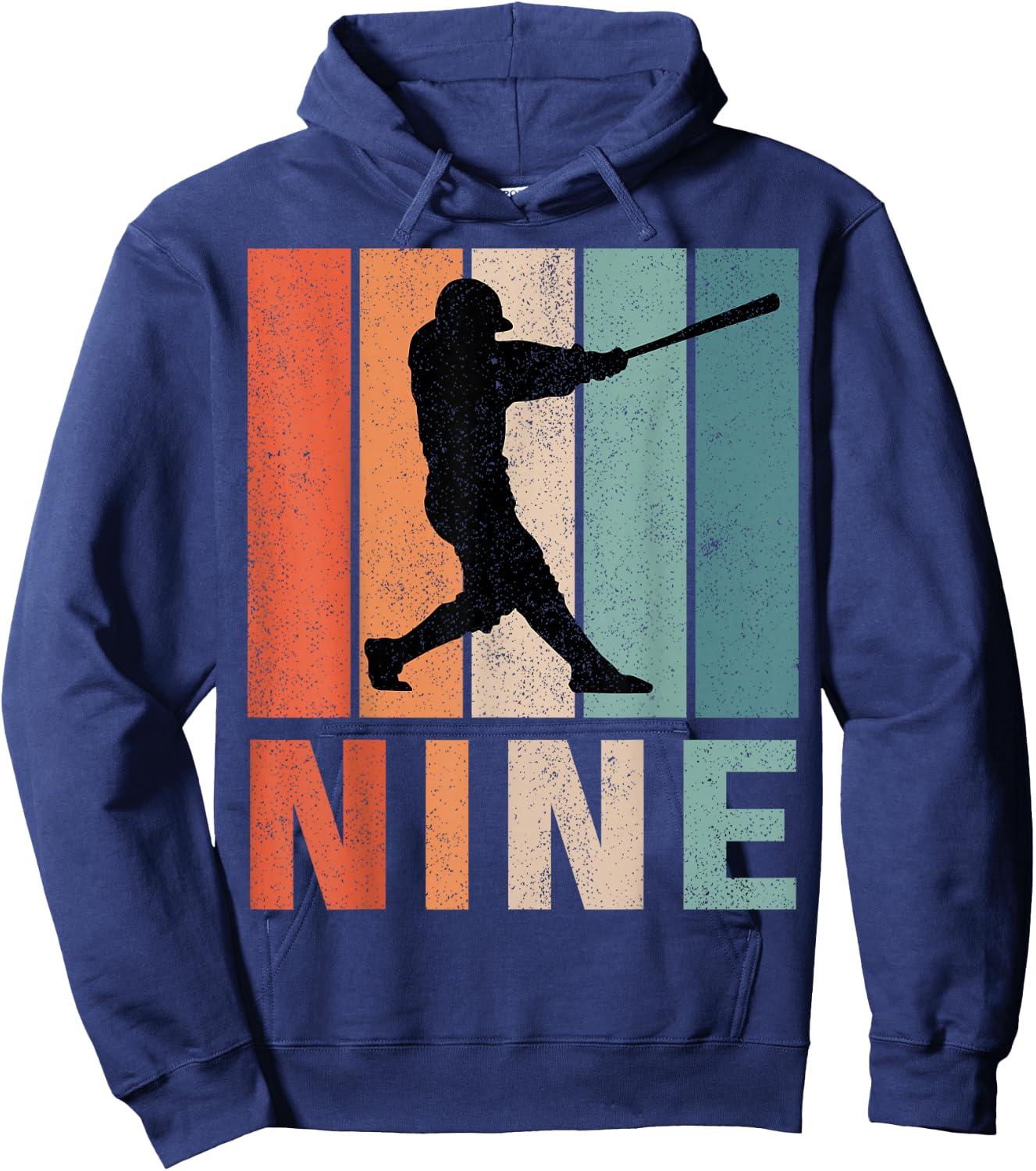 9th Birthday Retro Baseball Player Boys Kids 9 Years Old Hoodie - Hoodie | Navy
