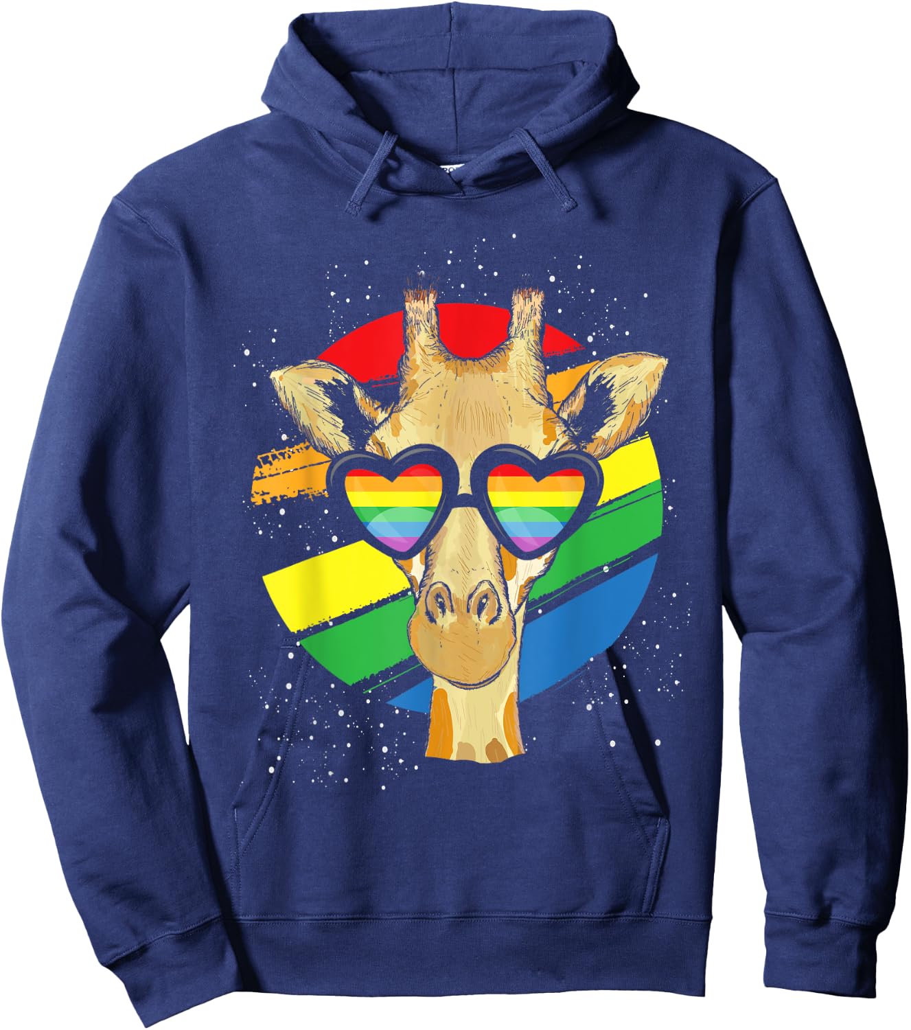 Gay Pride Glasses Giraffe Hoodie - Hoodie | Navy