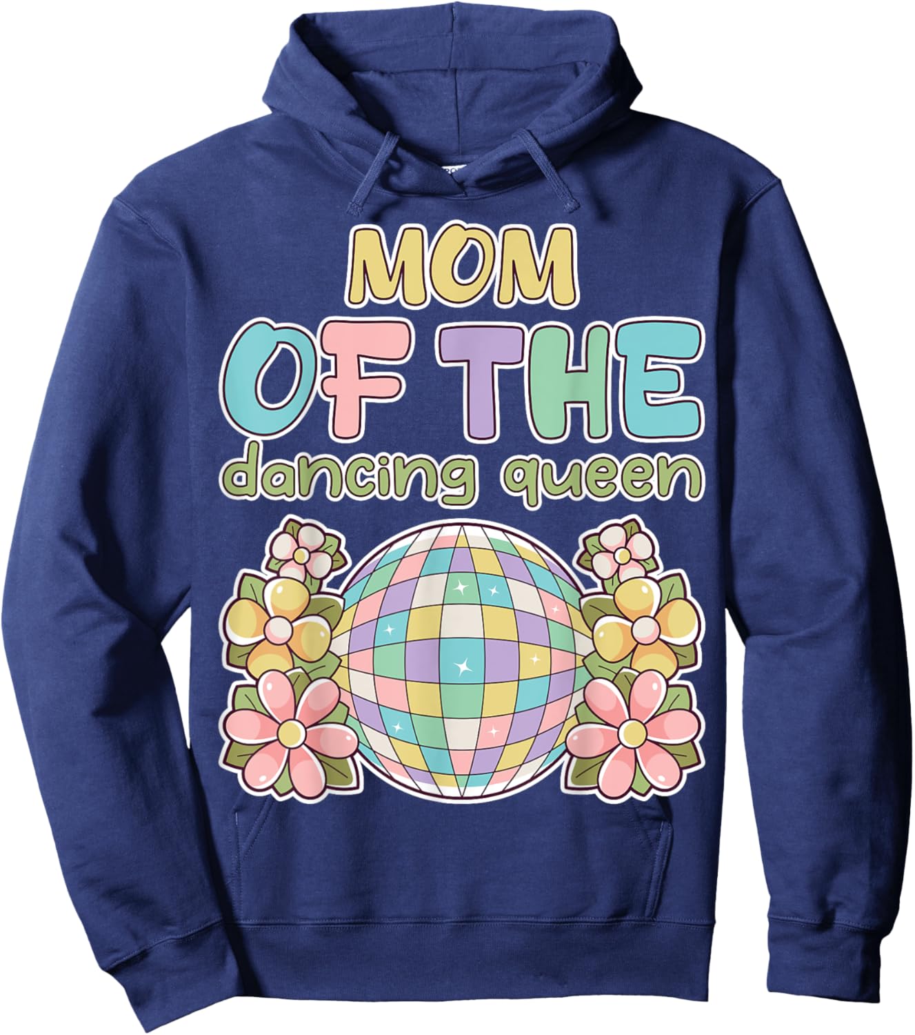 Mom of the Dance Queen Retro 17th Birthday Family Party Hoodie - Hoodie | Navy