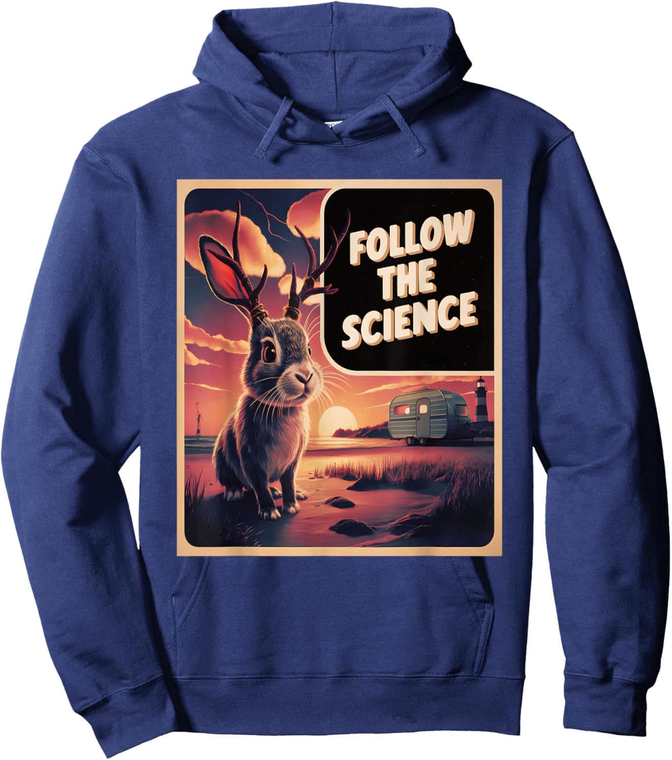 Jackalope Cryptid Paranormal Hoodie - Hoodie | Navy