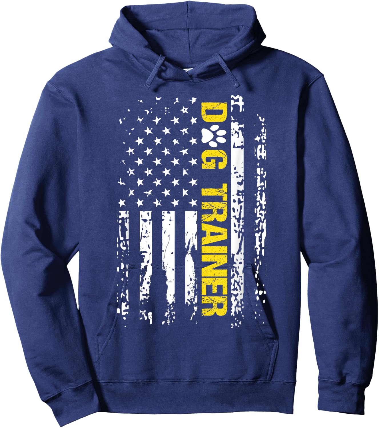 Dog Trainer Shirt American Flag Patriotic Dog Trainer Gift Hoodie - Hoodie | Navy
