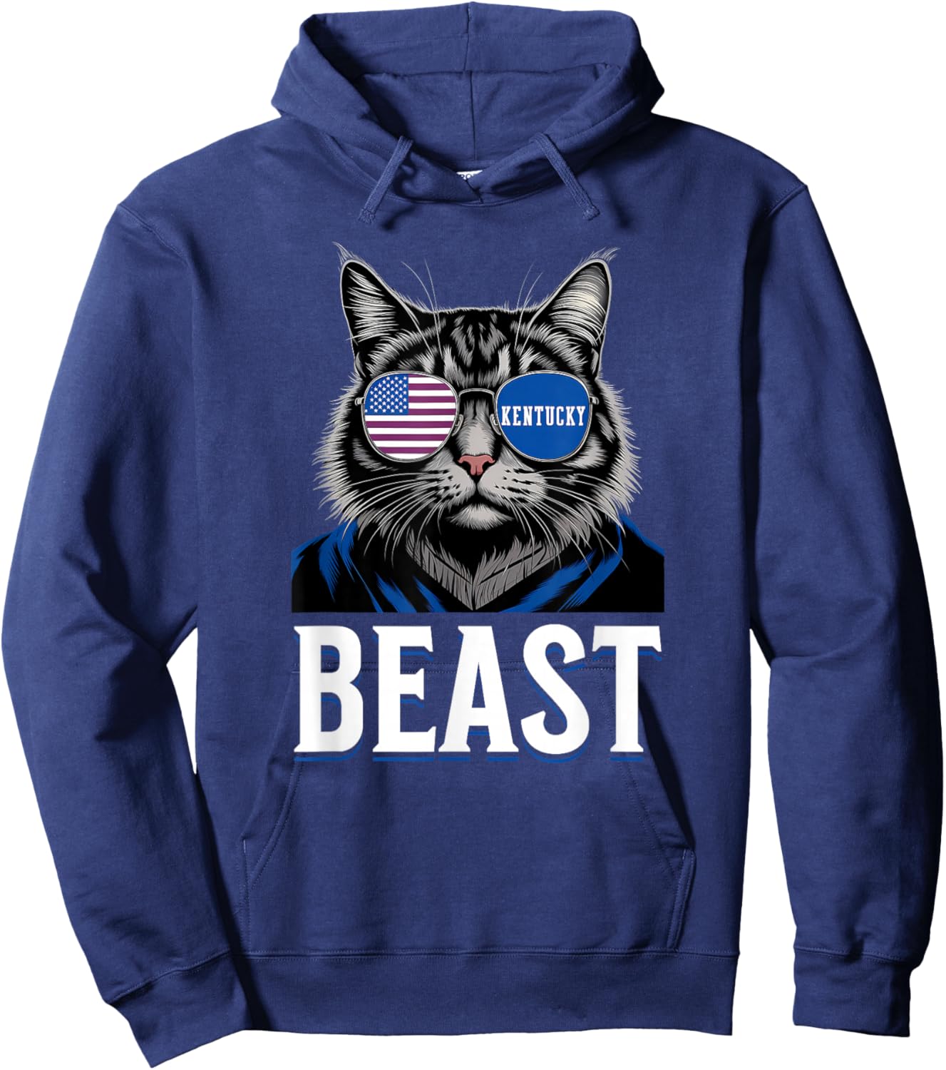 Funny Cat Lovers Graphic Last Name Kentucky Retro Vintage Hoodie - Hoodie | Navy