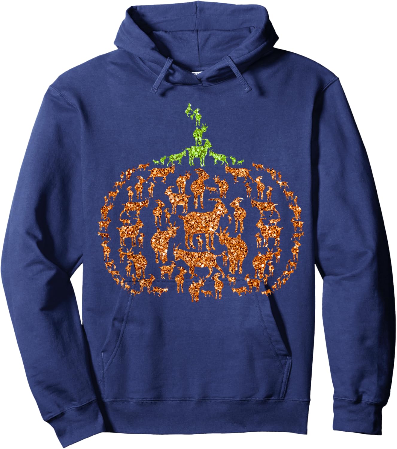 Group Goats Pumpkin Cute Shape Halloween Thanksgiving Hoodie - Hoodie | Navy
