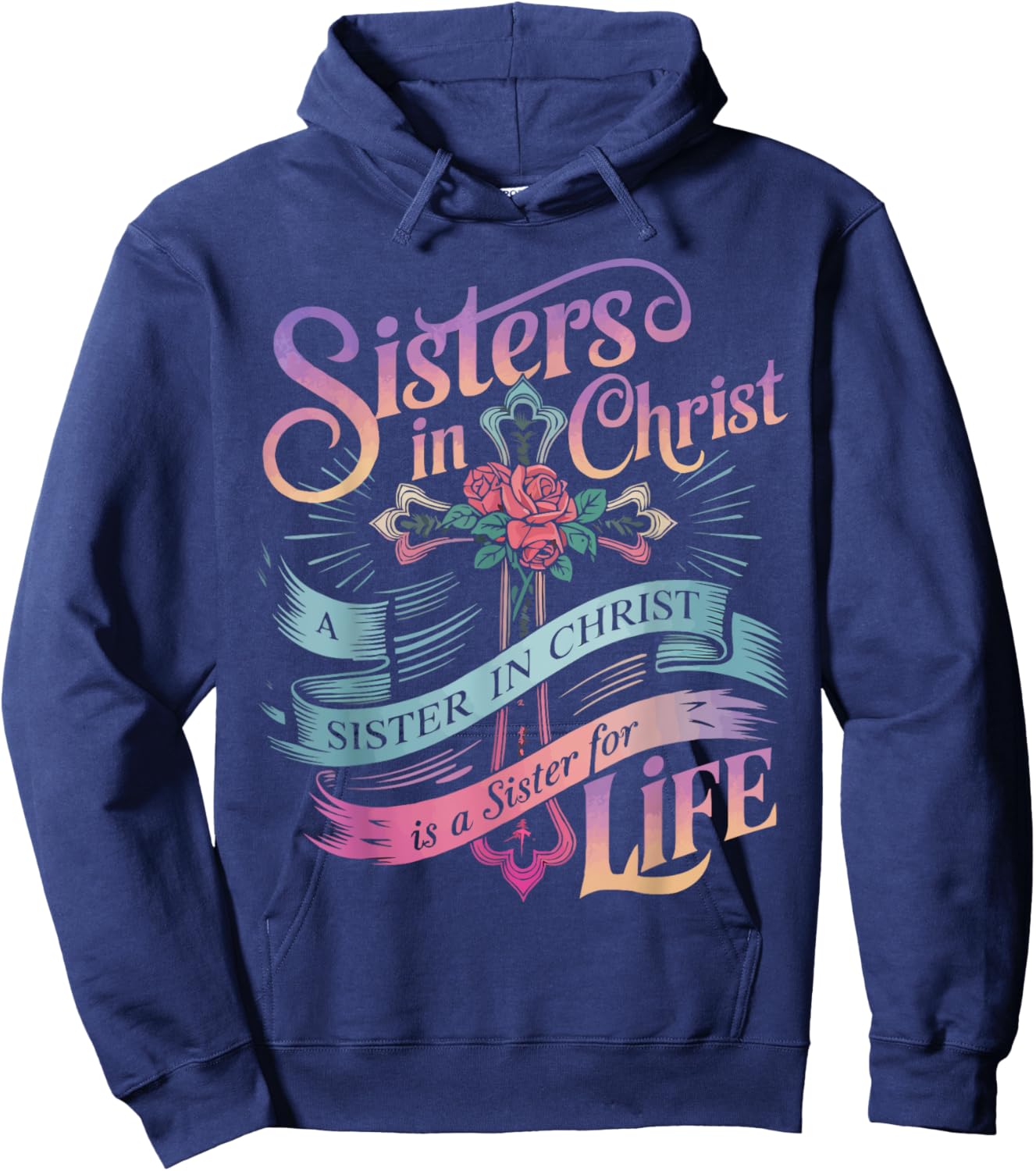 Sisters In Christ Religion Jesus Christian Women Faith Hoodie - Hoodie | Navy
