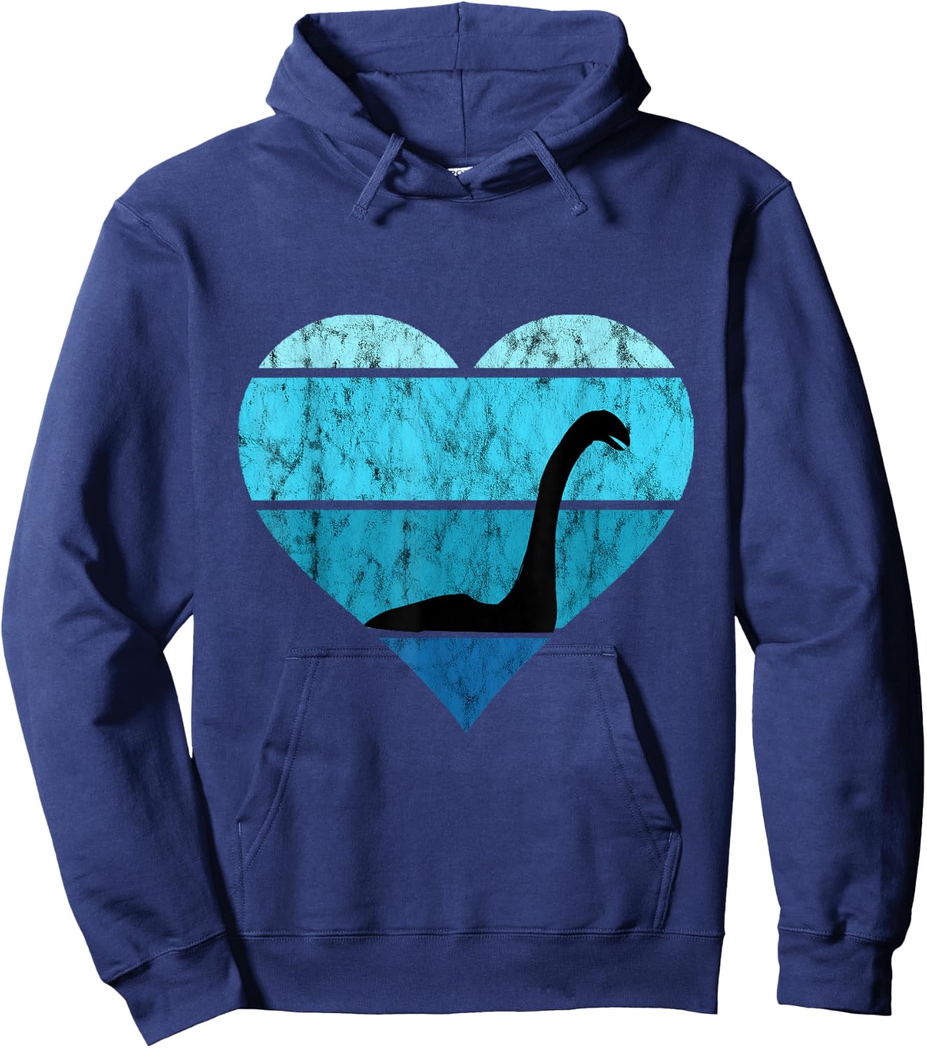 Nessie Heart Retro Vintage Ocean Lake Monster Loch Ness Hoodie - Hoodie | Navy