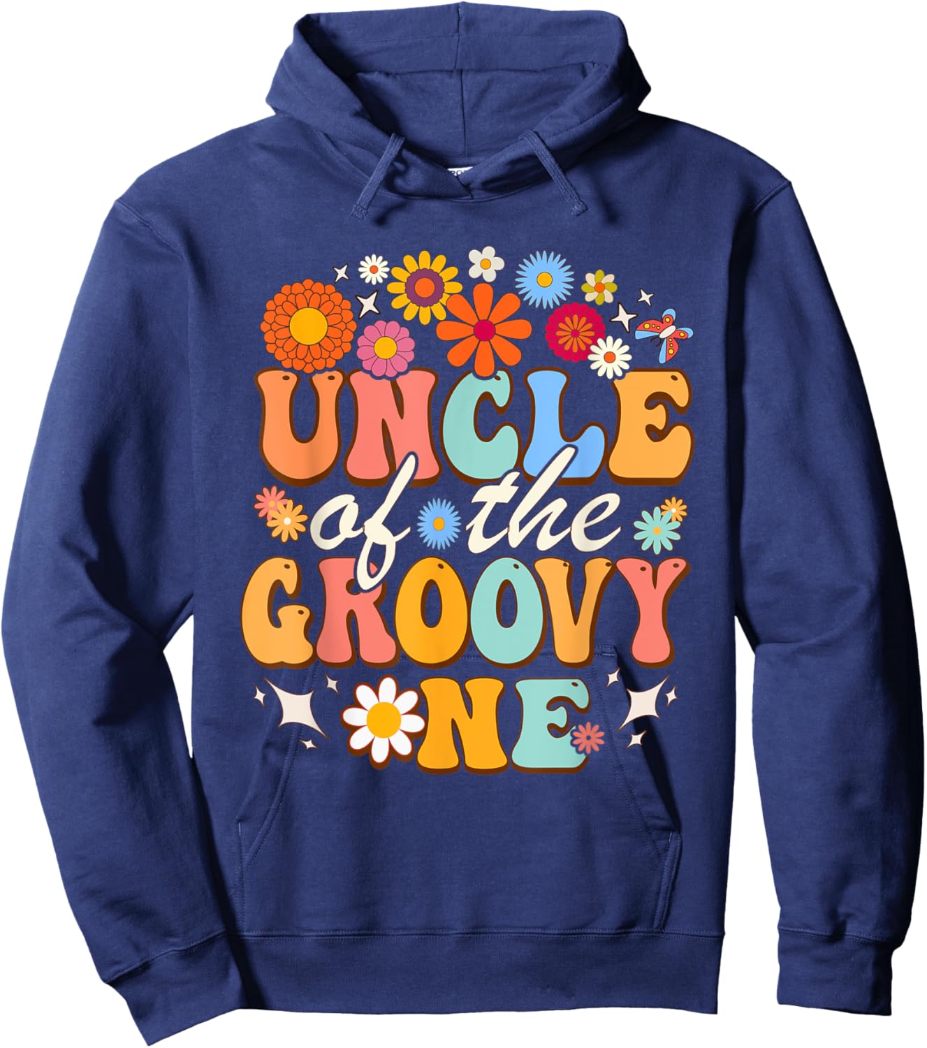 Uncle of Groovy One Matching Family First Birthday Party Hoodie - Hoodie | Navy