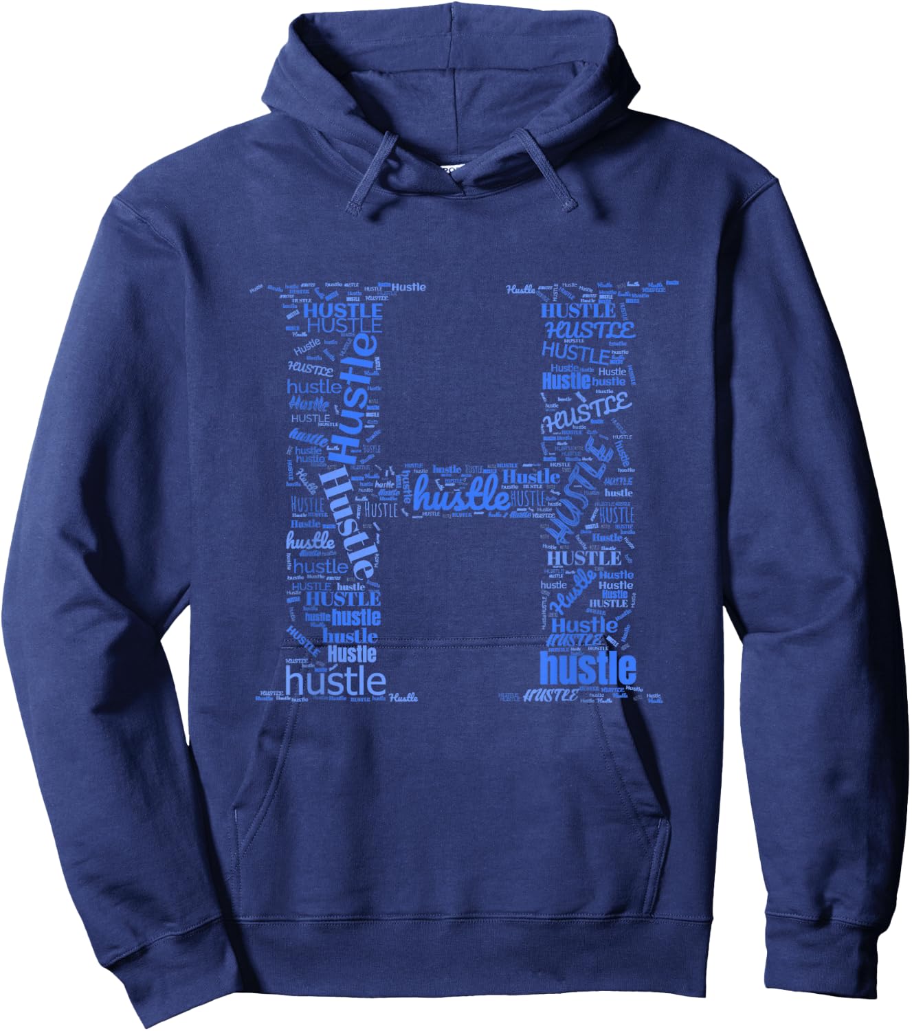 Blue H is For Hustle Royal Blue Graphic Hoodie - Hoodie | Navy