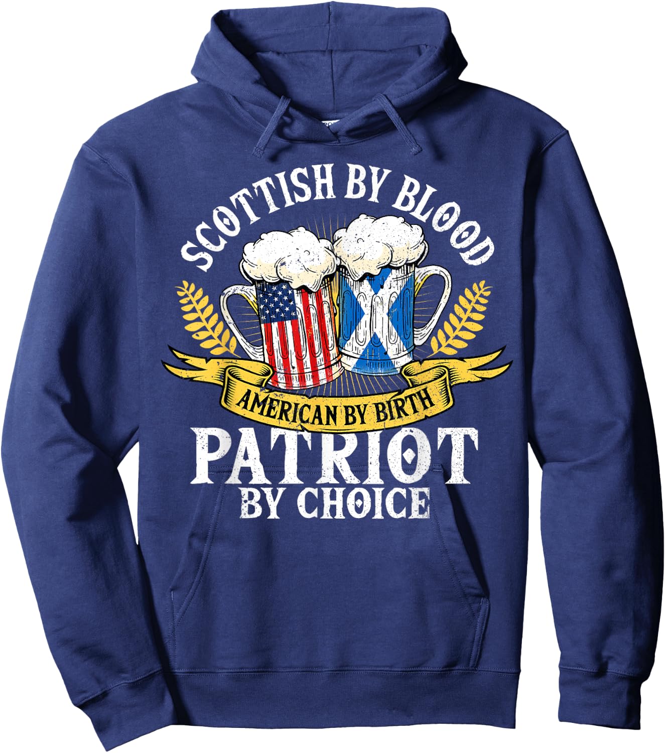Scottish By Blood American By Birth Patriot By Choice Hoodie - Hoodie | Navy