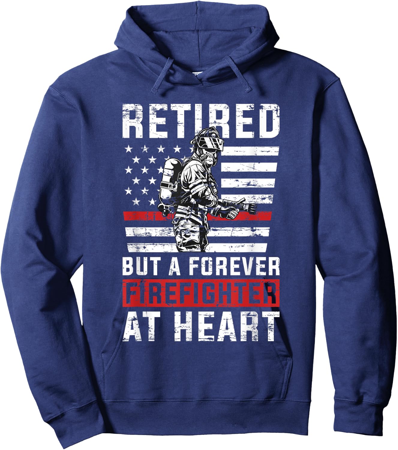 Fireman Pride 911 Rescue Retirement Gift Retired Firefighter Hoodie - Hoodie | Navy