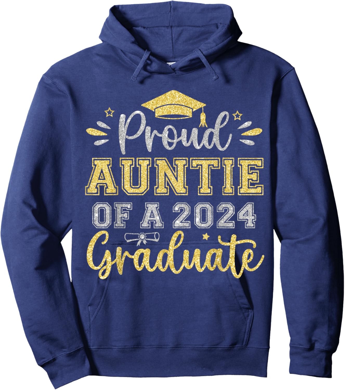 Proud Auntie of a 2024 Graduate Senior Graduation Women Hoodie - Hoodie | Navy