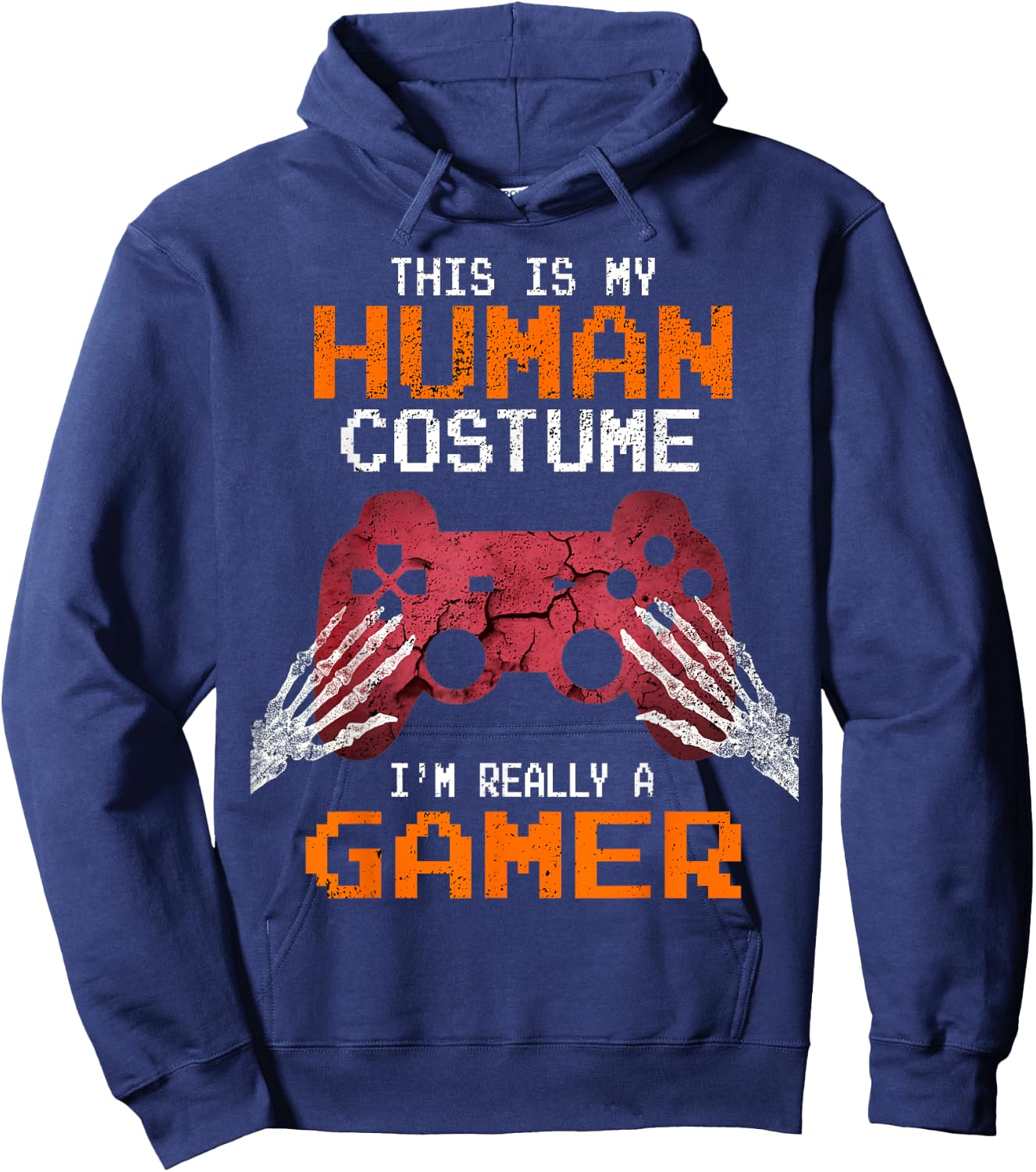 Halloween Gamer Video Games Human Costume Boys Teens Hoodie - Hoodie | Navy