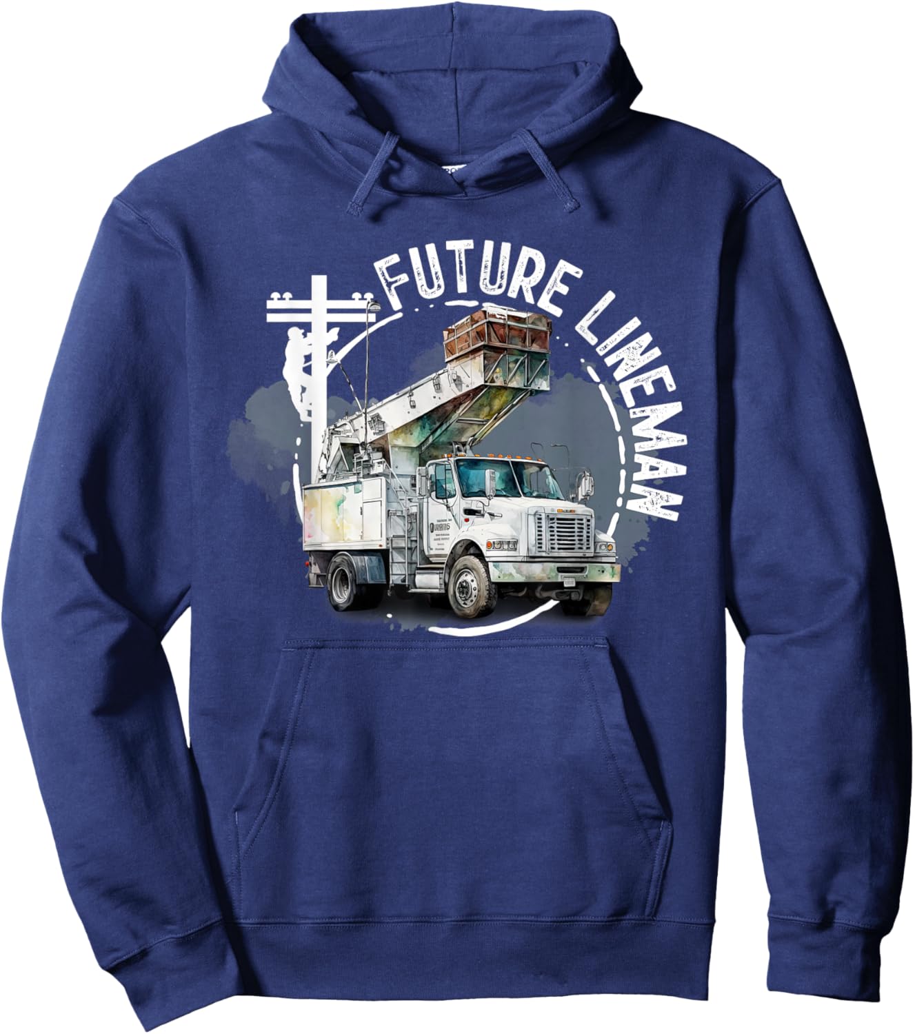 Future Lineman Bucket Truck Kid Future Electric Cable To Be Hoodie - Hoodie | Navy