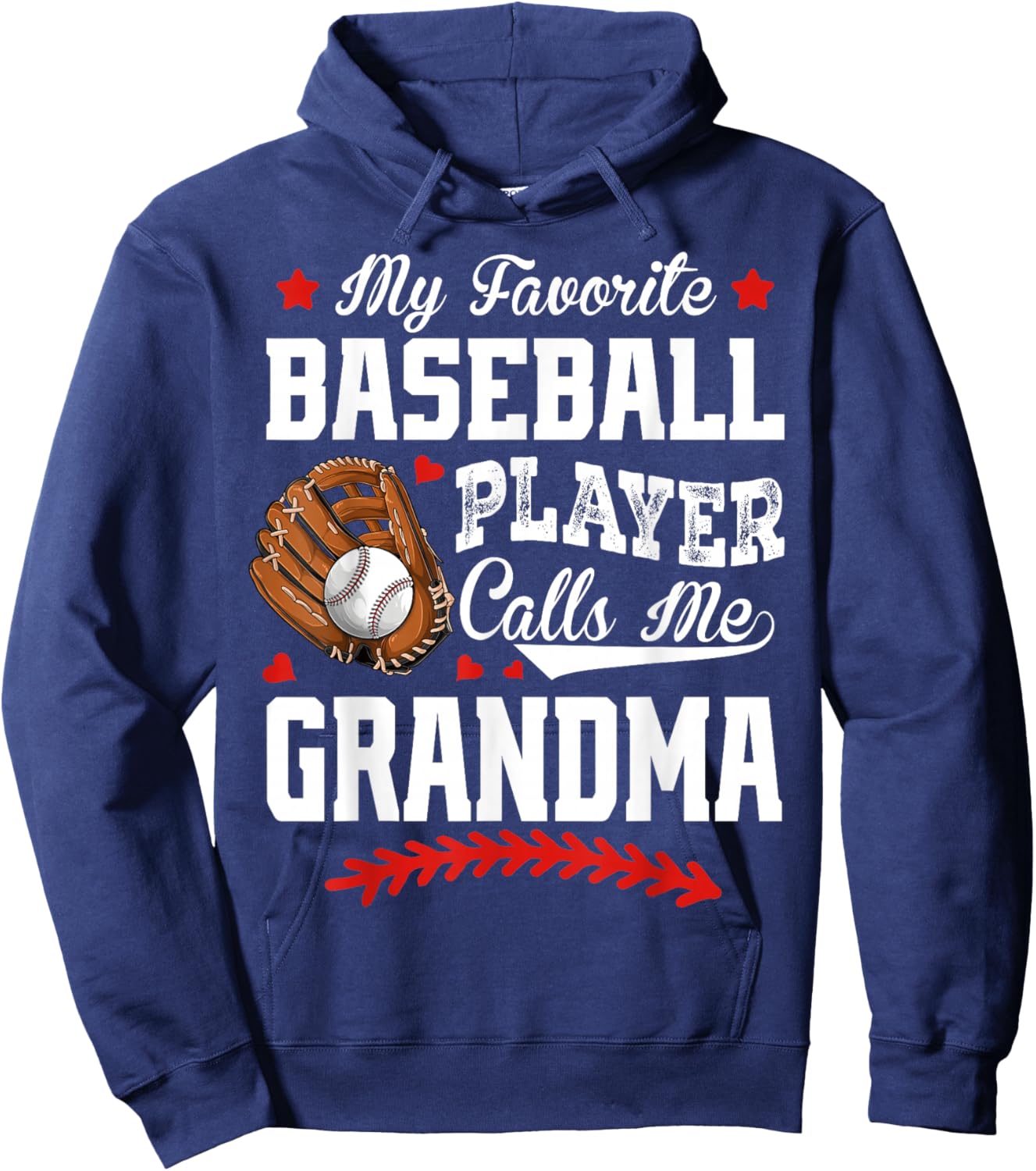 My Favorite Baseball Player Calls Me Grandma Baseball Lover Hoodie - Hoodie | Navy
