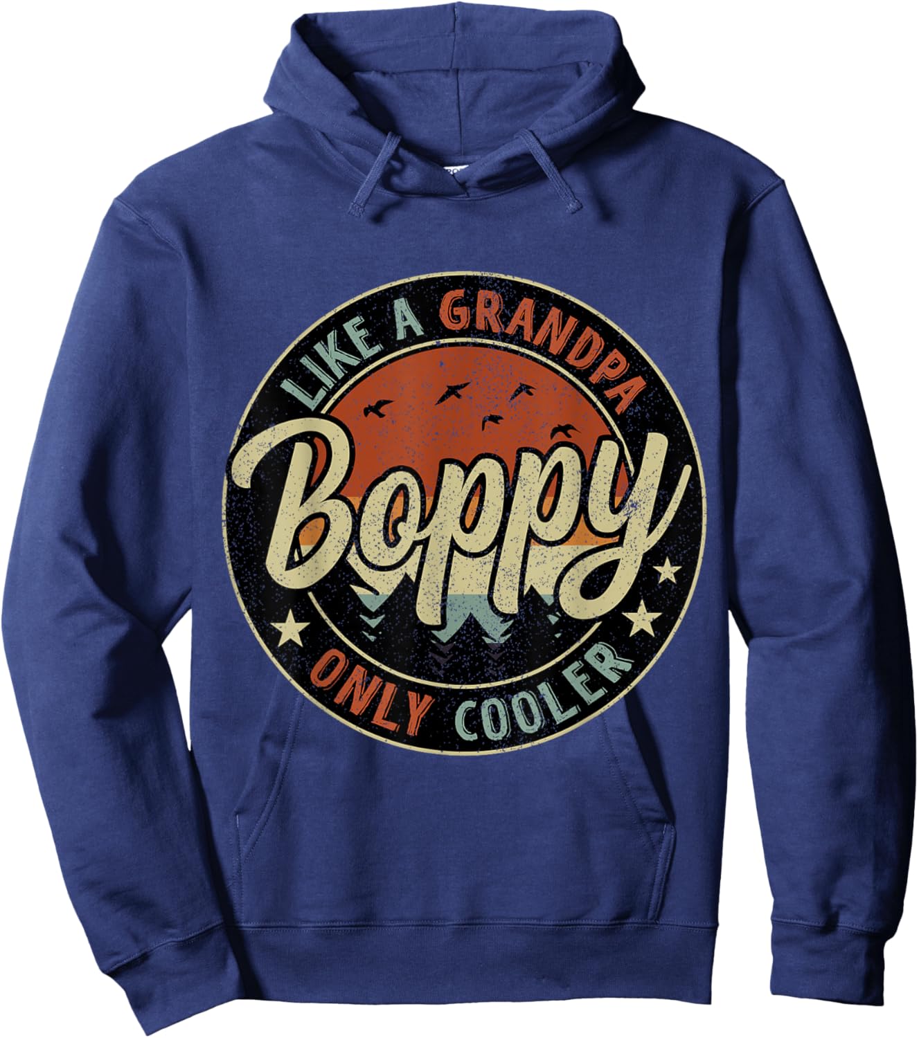 Boppy Like A Grandpa Only Cooler Vintage Retro Father's Day Hoodie - Hoodie | Navy