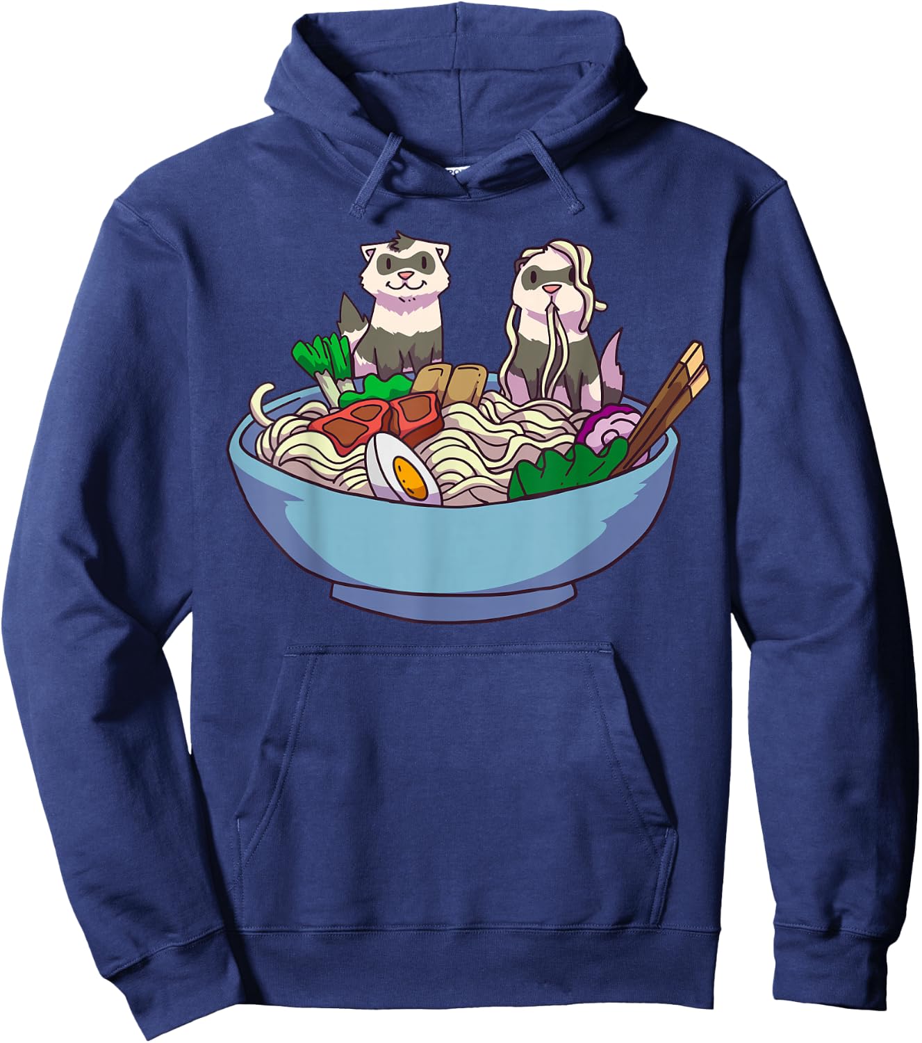 Ferret Ramen Noodles Anime Kawaii Japanese Otaku Gift Small Hoodie - Hoodie | Navy