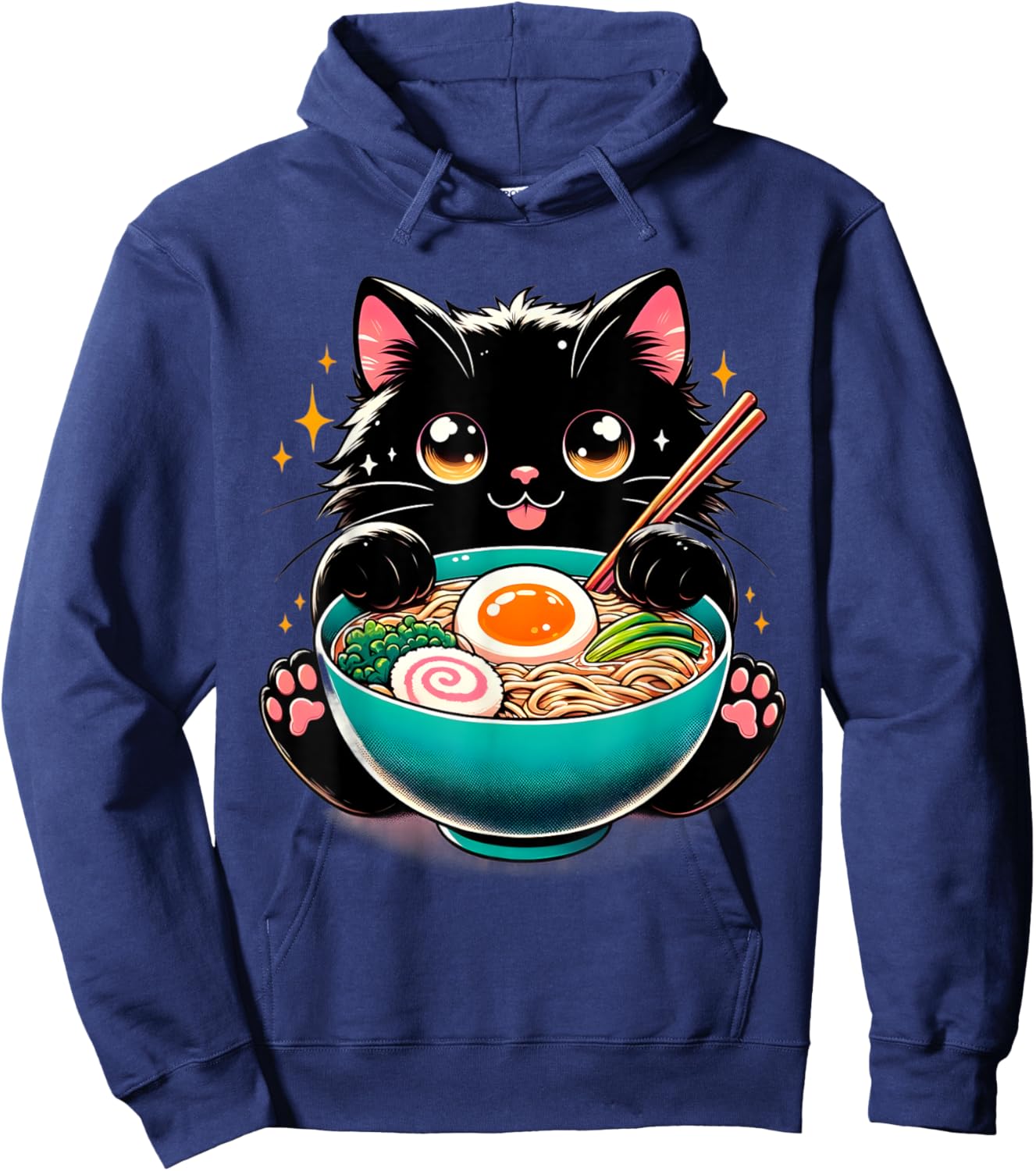 Ramen Cat Kawaii Anime Cat Ramen Lover Sweet Hoodie - Hoodie | Navy
