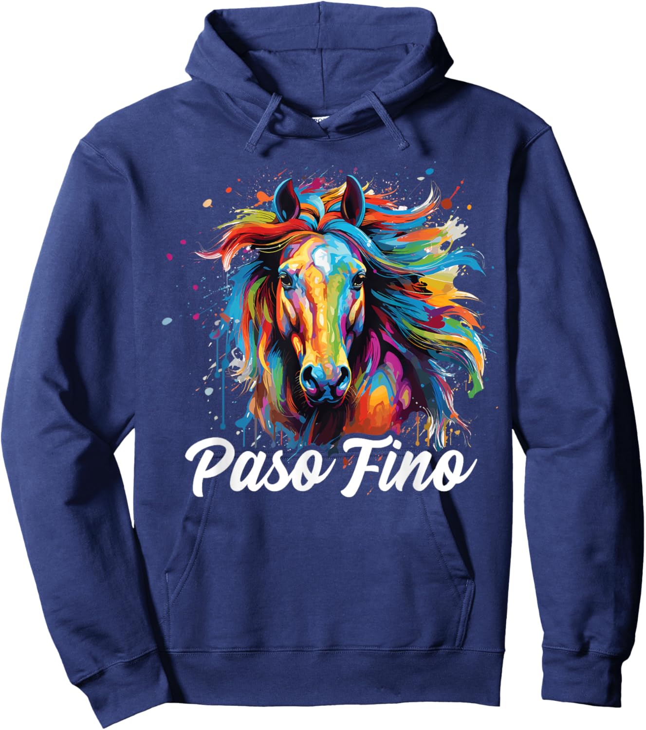 Paso Fino Horse Paint Splatter, Paso Fino Horse Hoodie - Hoodie | Navy