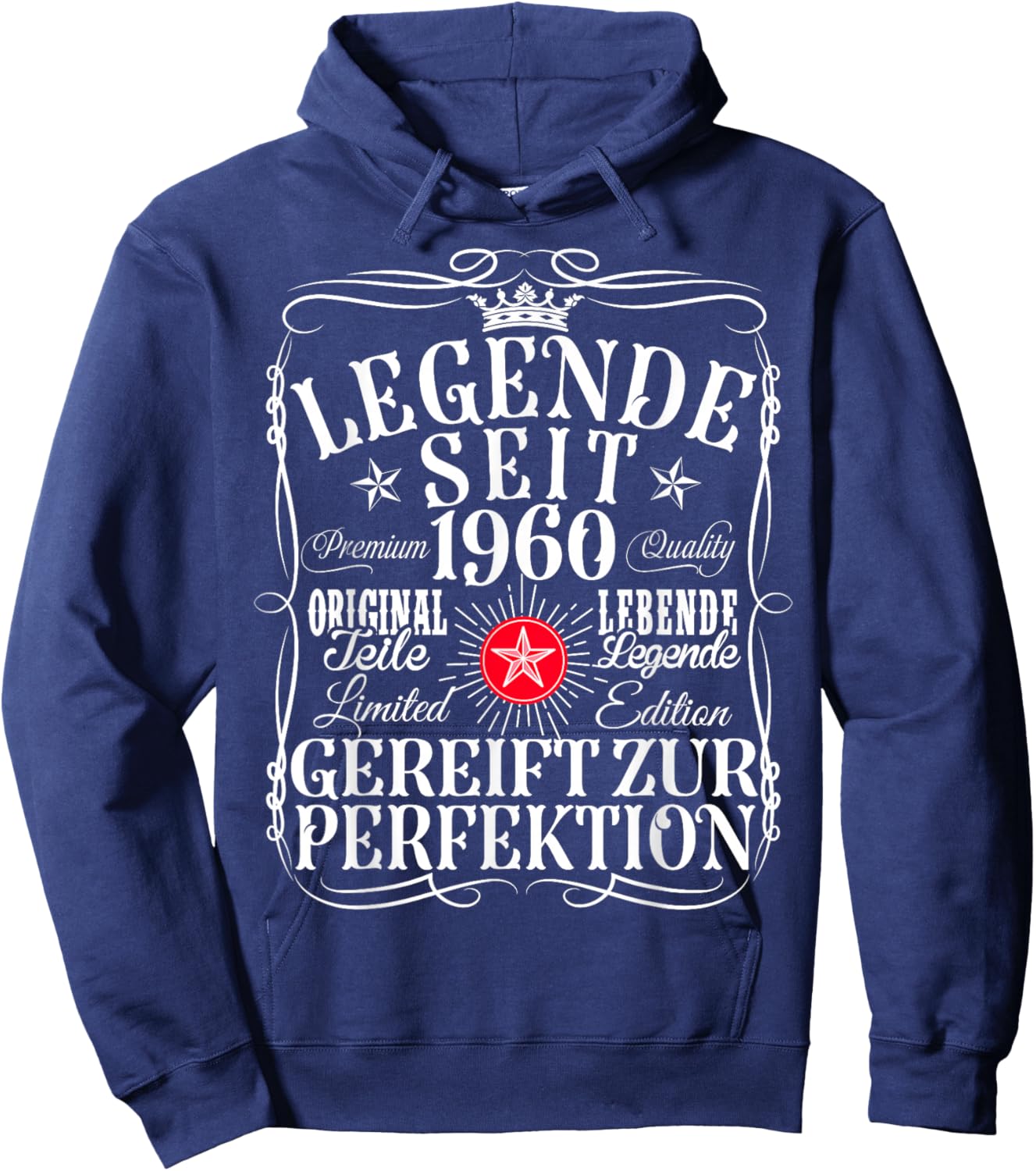 66. Geburtstag Mann Frau 66 Jahre 1960 Deko Lustig Geschenk Hoodie - Hoodie | Navy