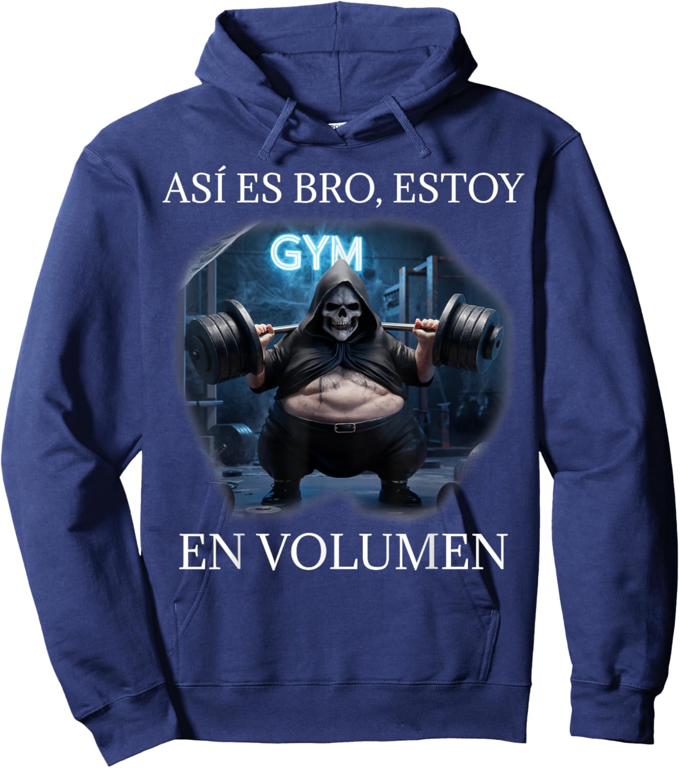 Asi es bro estoy en volumen: Calacas chidas gym Hoodie - Hoodie | Navy