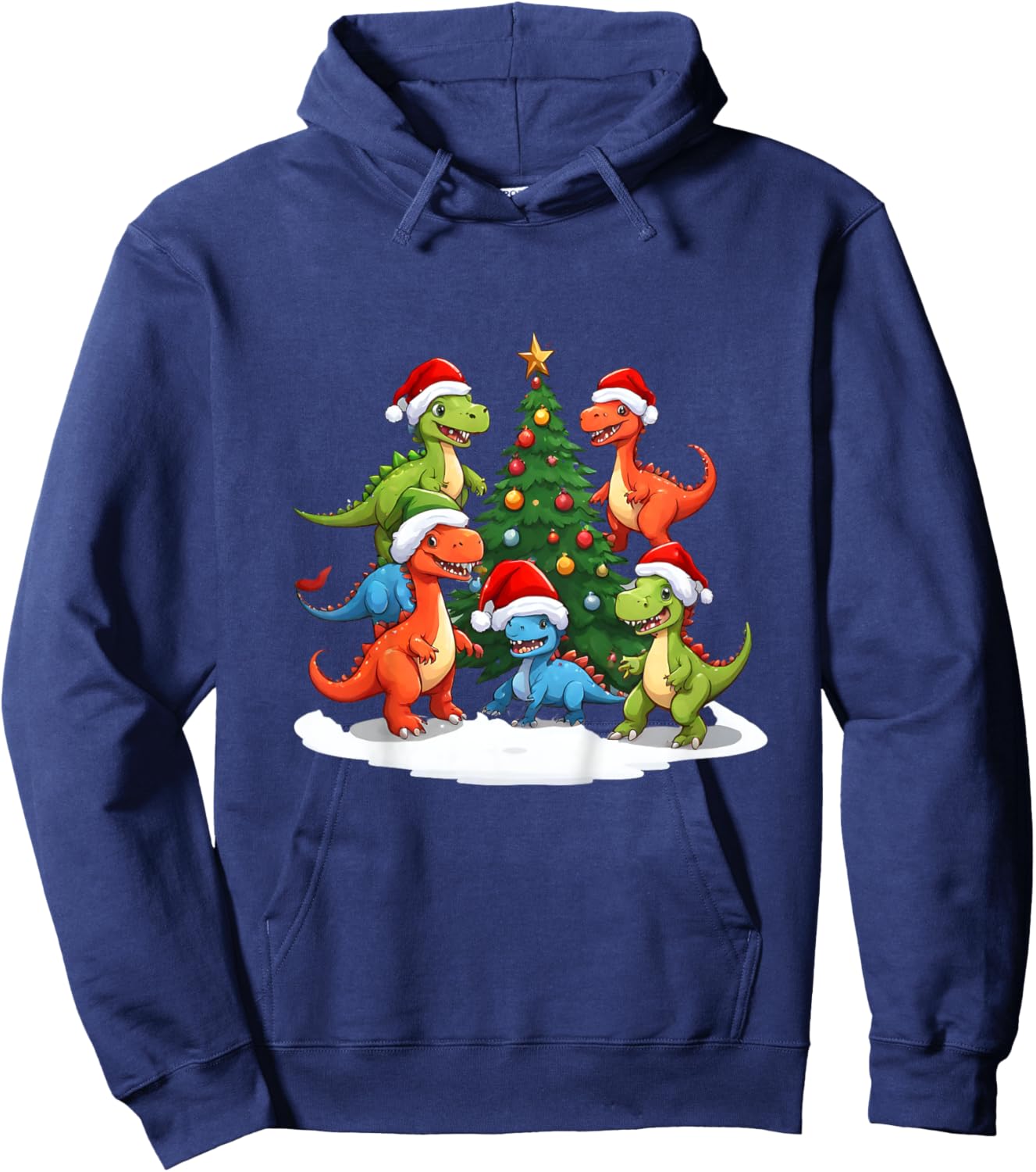 Kids Holiday Dinosaur Adventure, Kid's Christmas Hoodie - Hoodie | Navy