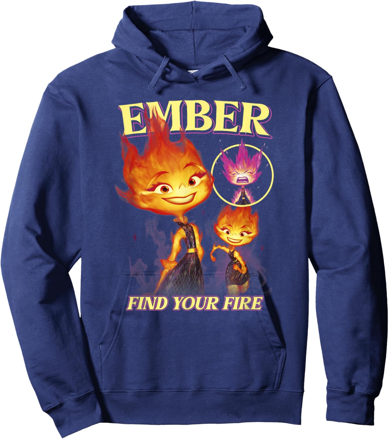 Disney Pixar Elemental Find Your Fire Ember Portrait Hoodie - Hoodie | Navy
