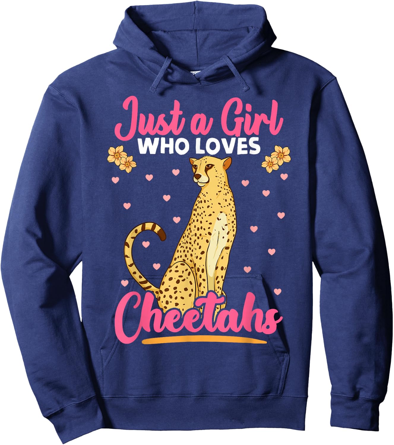 Just A Girl Who Loves Cheetahs African Savanna Zookeeper Hoodie - Hoodie | Navy