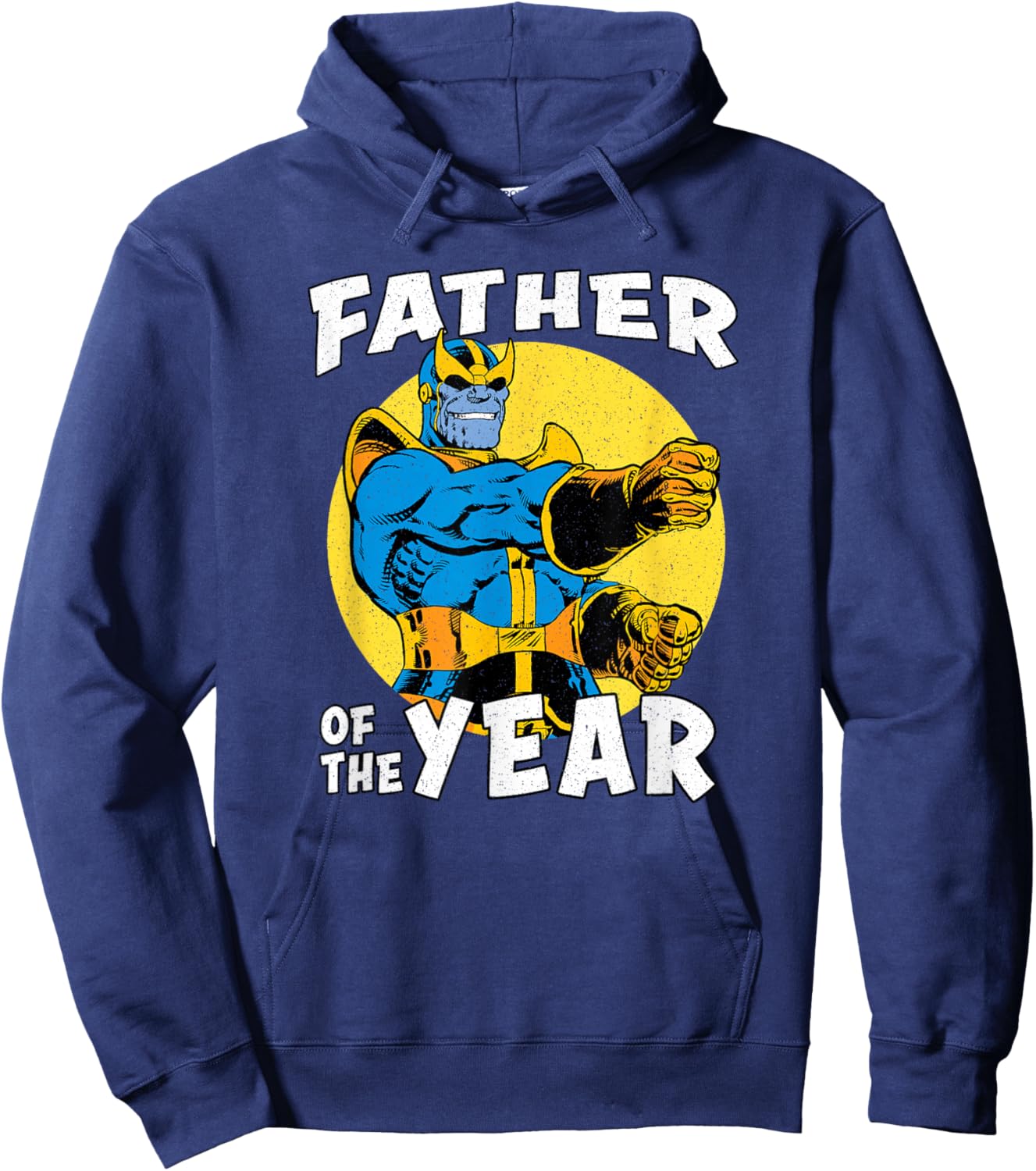 Marvel Father's Day Father Of The Year Retro Thanos Showcase Hoodie - Hoodie | Navy