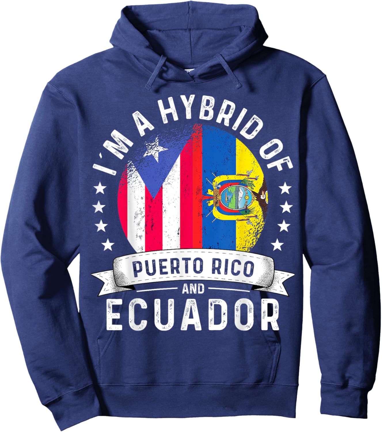 Puerto Rico Flag Ecuador Grown Country Ecuadorian Flag Hoodie - Hoodie | Navy