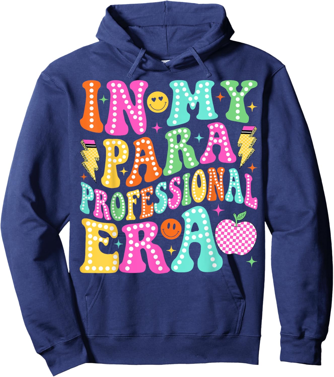 Groovy In My Paraprofessional Era Back To School Para Hoodie - Hoodie | Navy