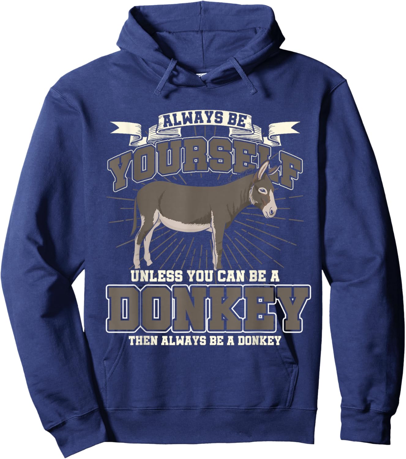 Funny Gift Farmers Farm Animals Donkey Hoodie - Hoodie | Navy