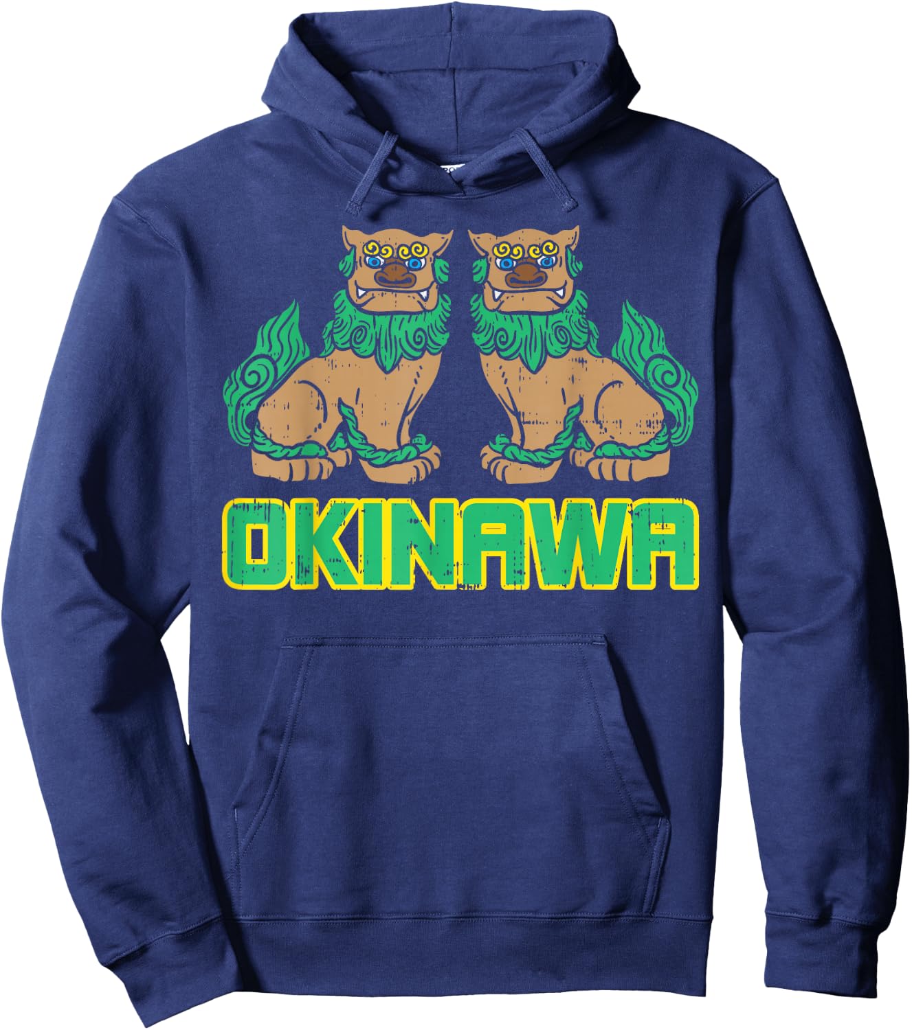 Okinawa Guardian Lion Shisa Japan Japanese Martial Arts Gift Hoodie - Hoodie | Navy