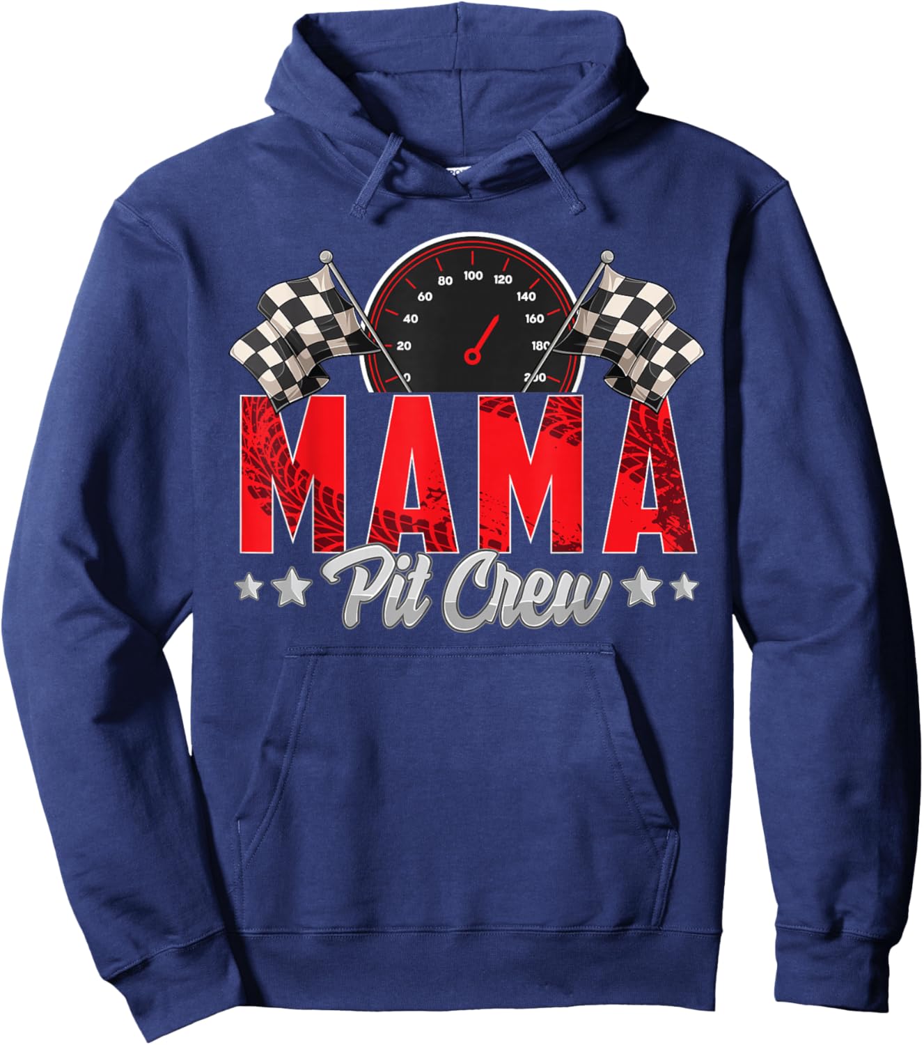Race Car Birthday Party Racing Family Mama Pit Crew Hoodie - Hoodie | Navy