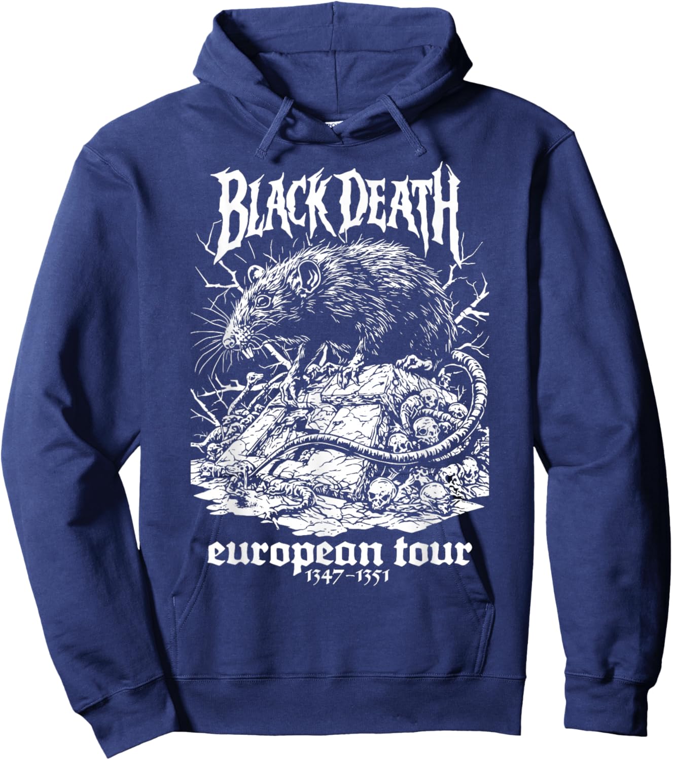 Black Death European Tour Plague Rat Medieval History Goth Hoodie - Hoodie | Navy