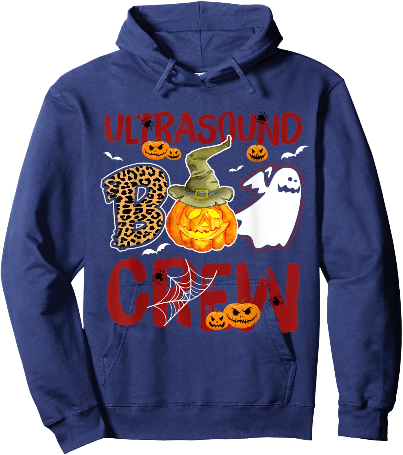 Ultrasound Tech Boo Crew Halloween Technician match costume Hoodie - Hoodie | Navy