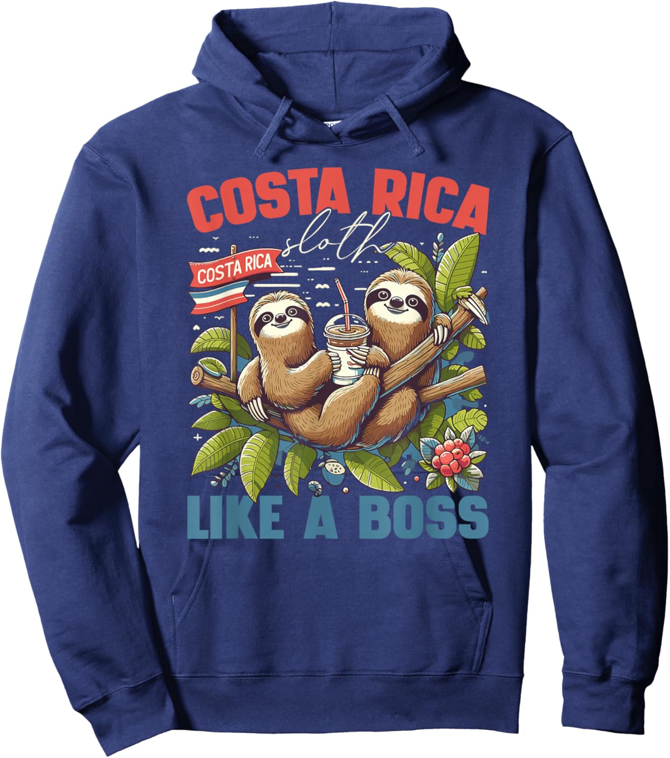 Discover Costa Rica Unique Sloth Design Travel Enthusiasts Hoodie - Hoodie | Navy