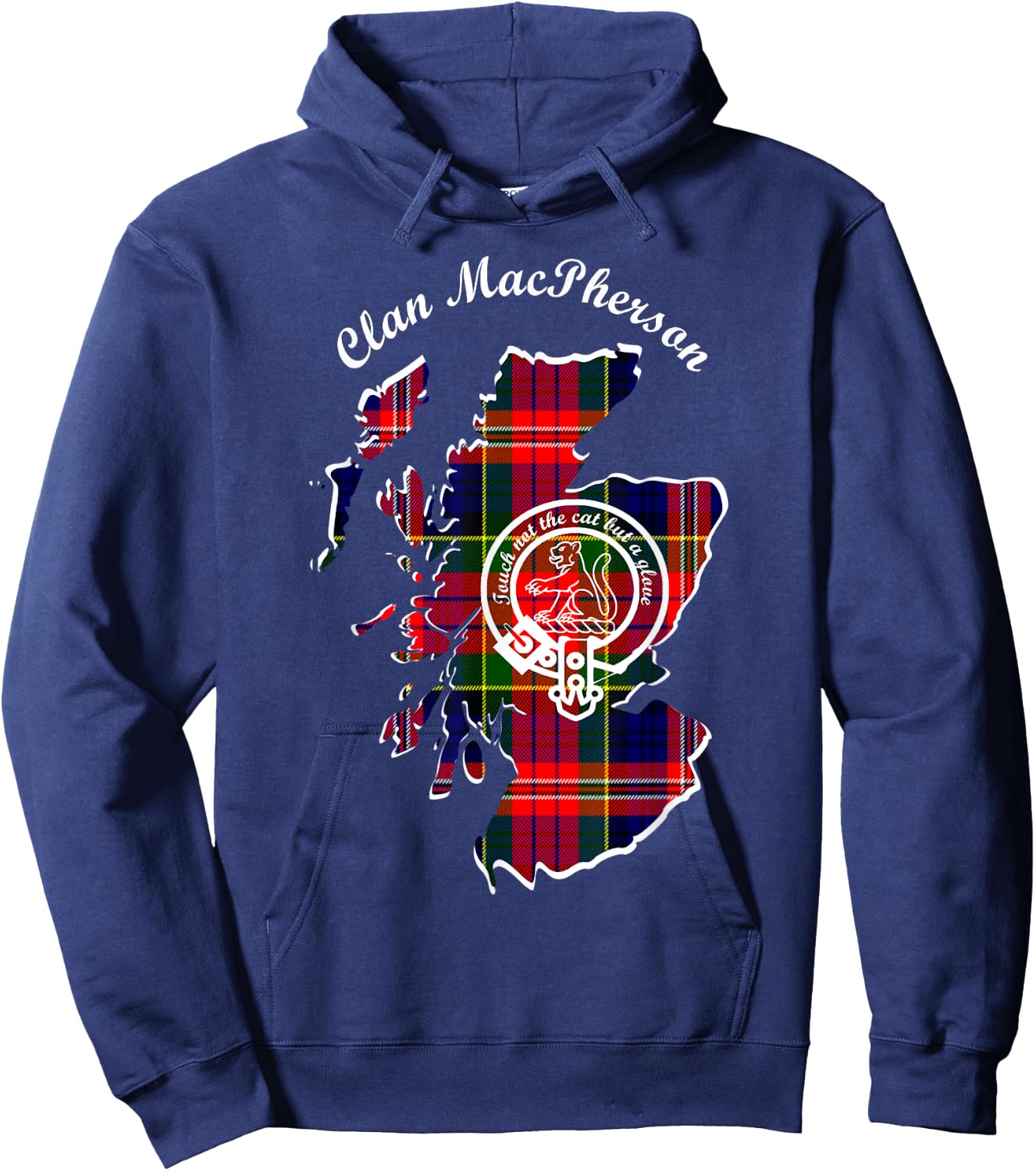MacPherson surname last name Scottish Clan tartan crest Hoodie - Hoodie | Navy