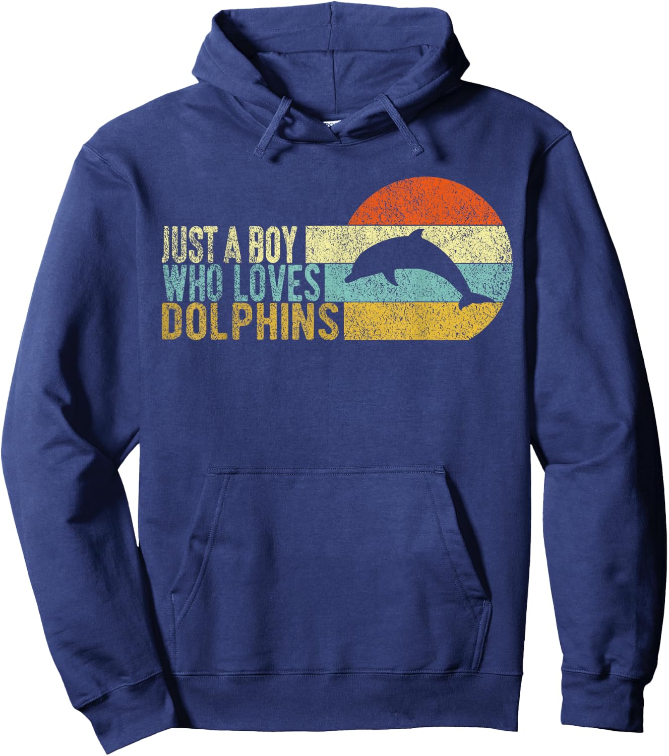 Just A Boy Who Loves Dolphins Dolphin Boy Retro Hoodie - Hoodie | Navy