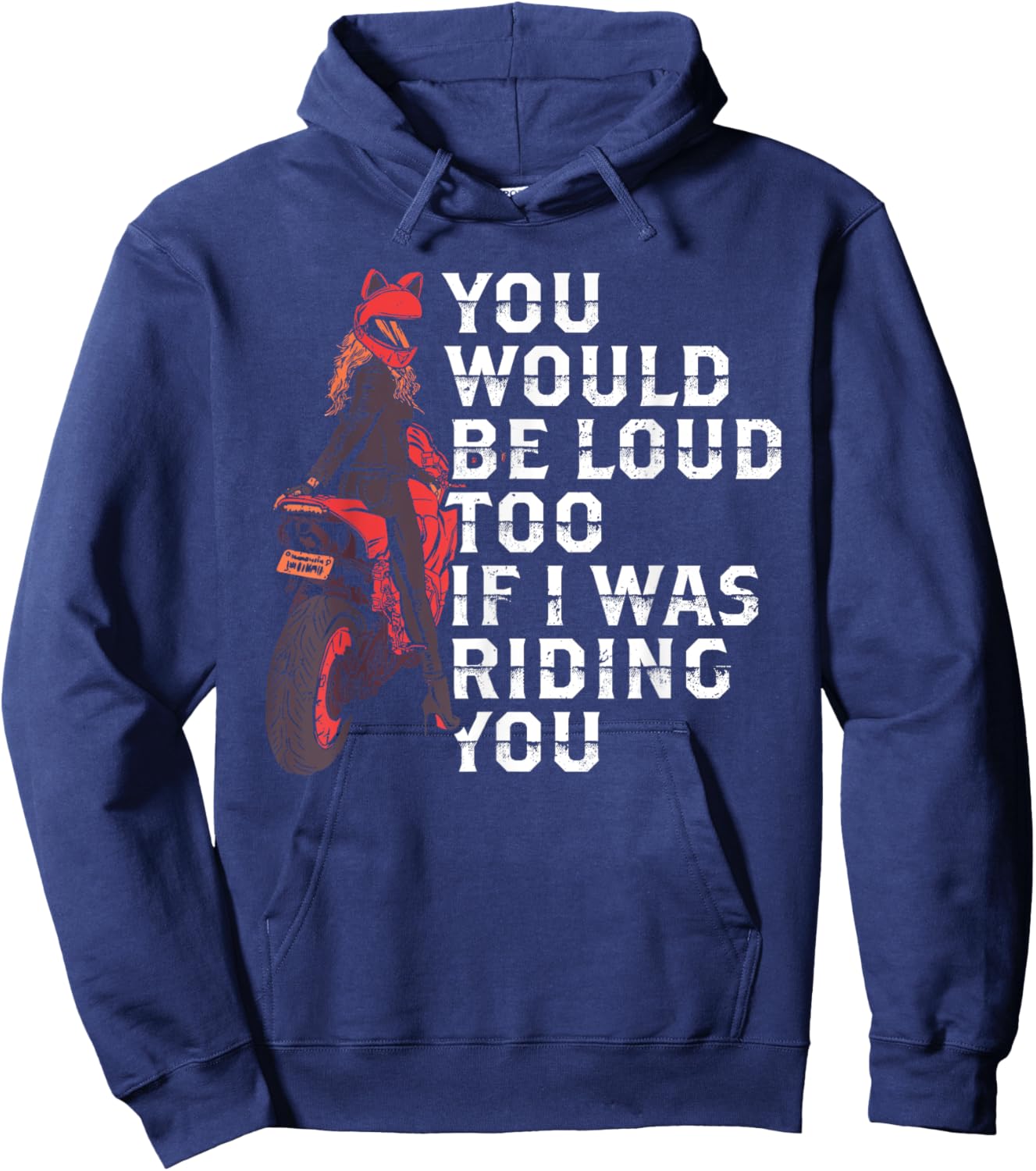 Funny Biker Women's Shirt Hoodie - Hoodie | Navy