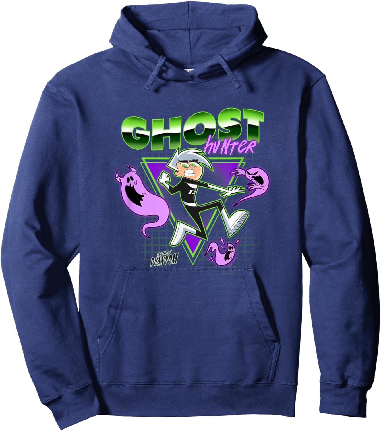 Danny Phantom Ghost Hunter Retro Vintage Superhero Logo Hoodie - Hoodie | Navy