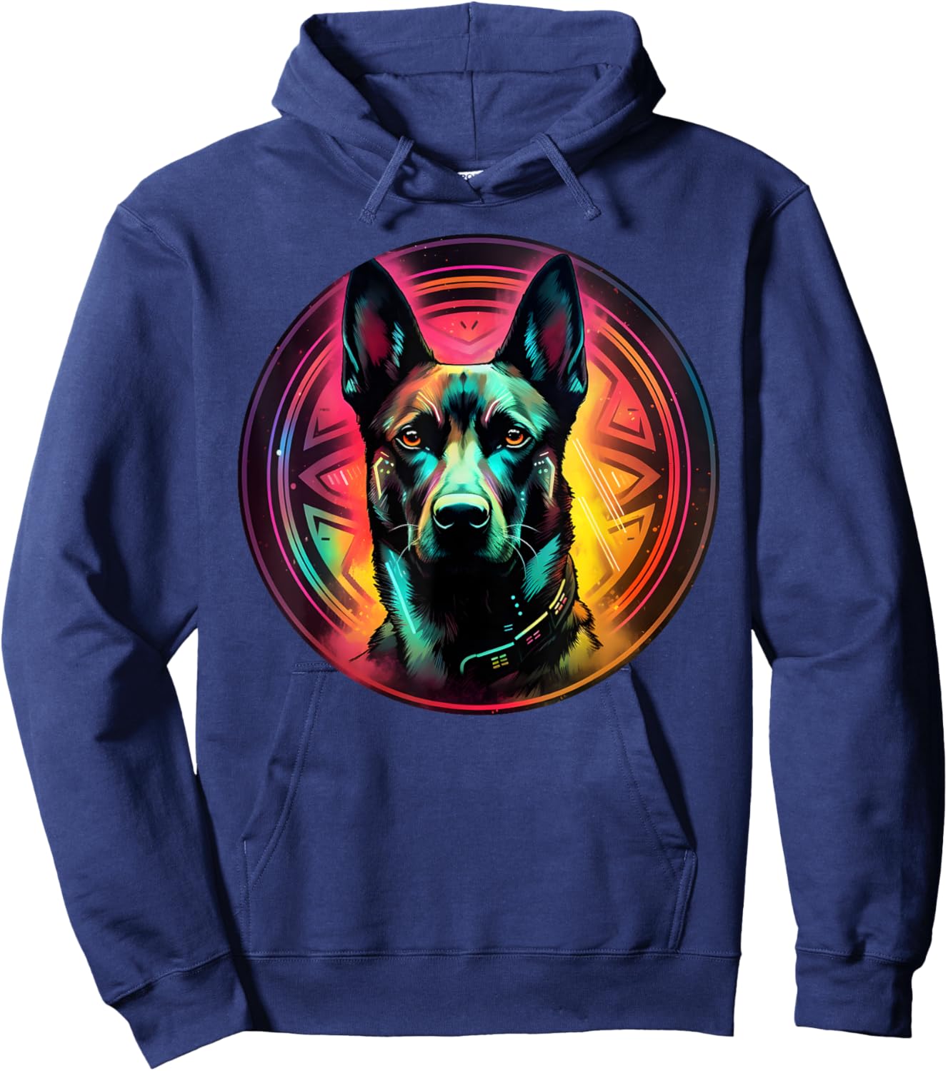 Colourful Belgian Malinois Dog Dad Mom Graffity Men Women Girls Kids Hoodie - Hoodie | Navy