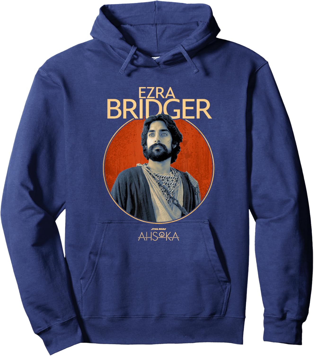 Star Wars: Ahsoka Ezra Bridger Epic Big Round Chest Portrait Hoodie - Hoodie | Navy